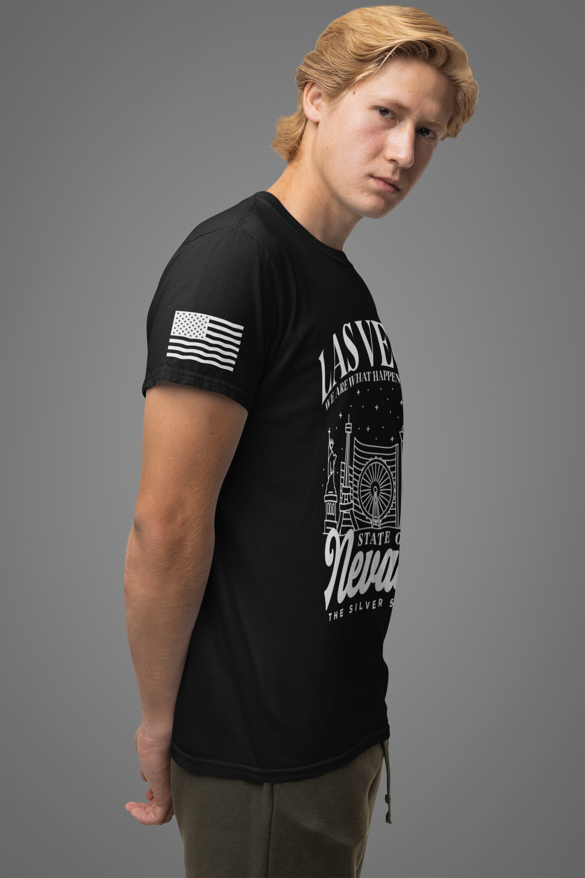 Las Vegas State of Nevada T-Shirt – Vegas Skyline Silver State Souvenir Tee