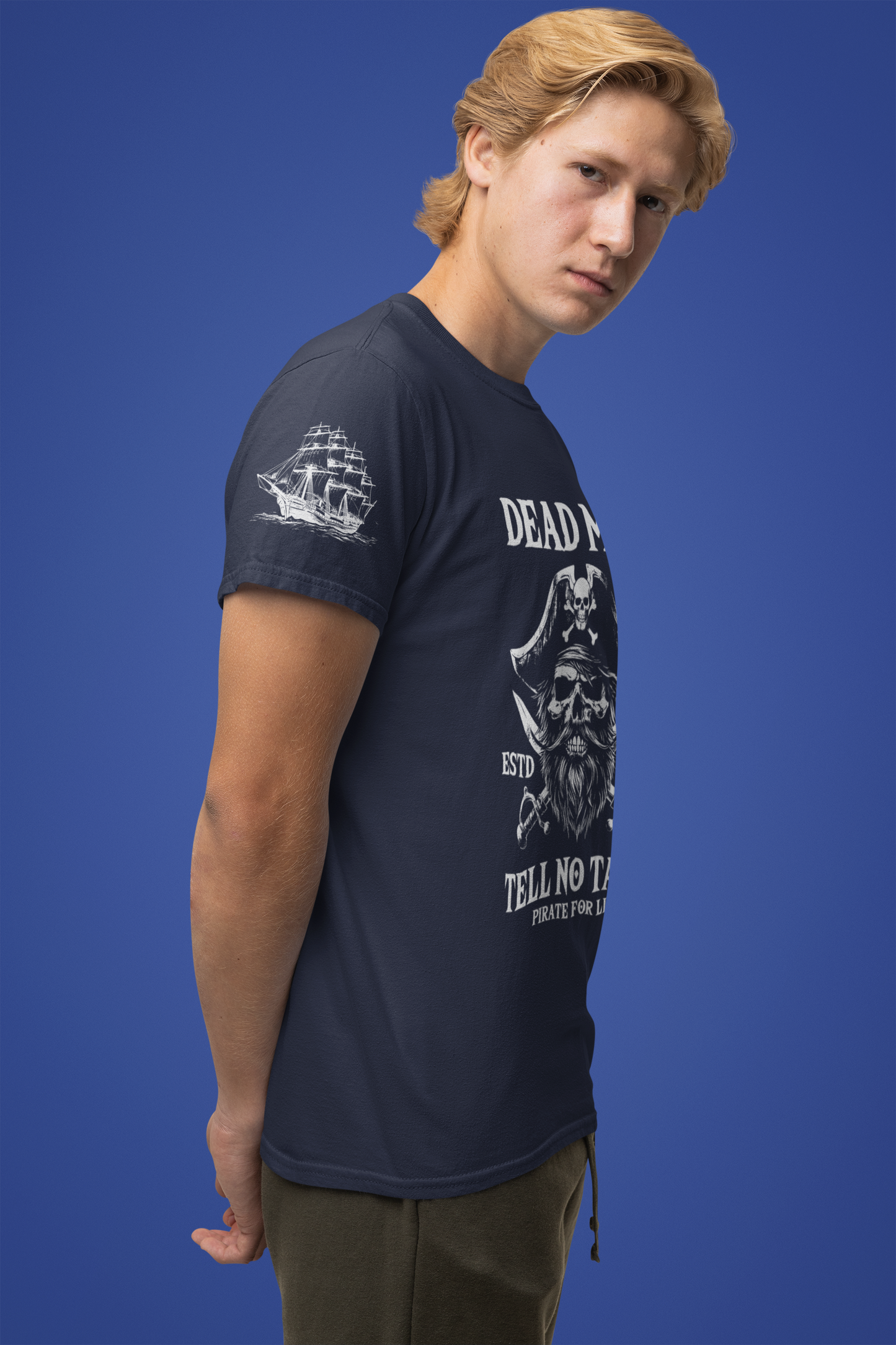 Dead Men Tell No Tales T-Shirt – Pirate Skull ESTD 1683 Pirate for Life Graphic Tee