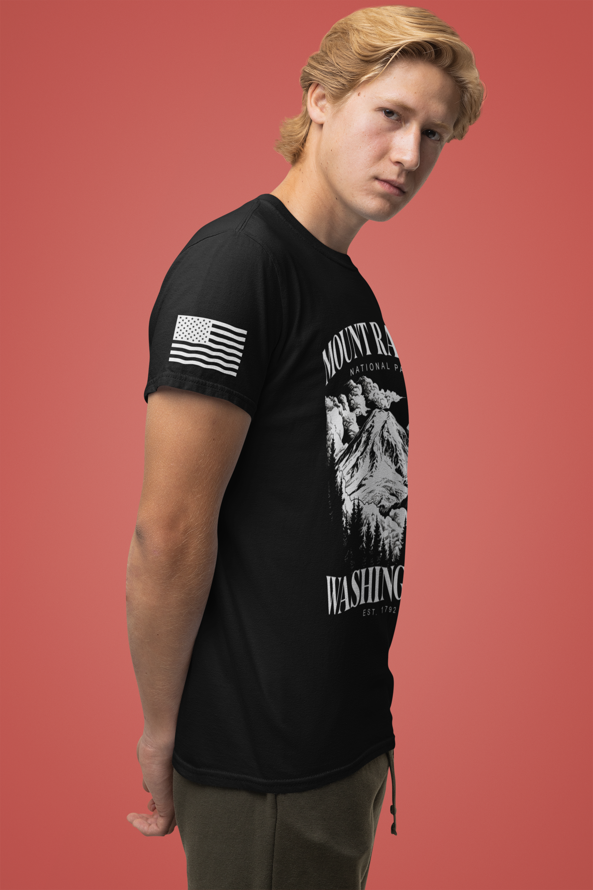 Mount Rainier National Park Washington EST 1792 Graphic T-Shirt | Pacific Northwest Hiking Tee | PNW Mountain Shirt