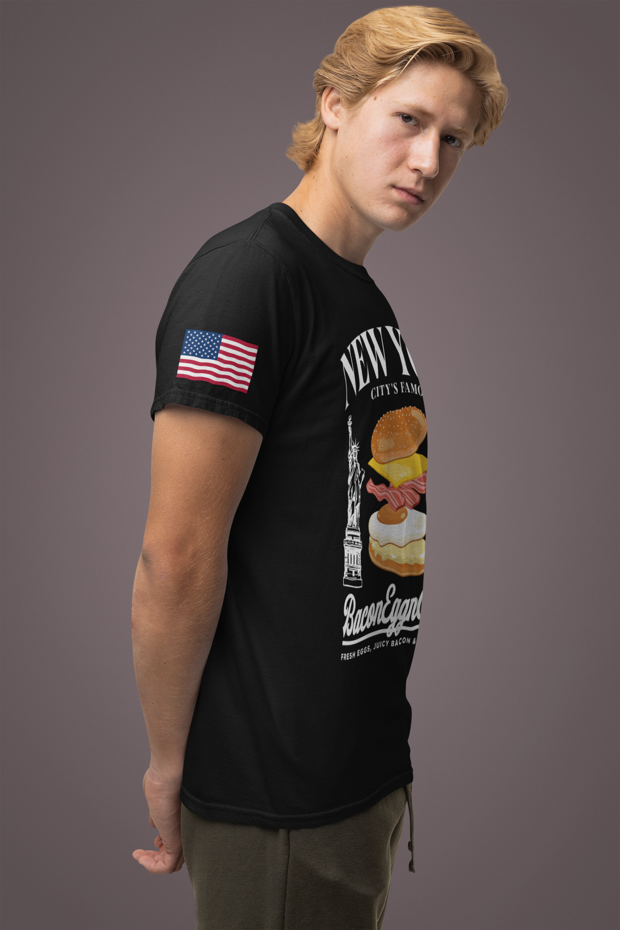 New York Bacon Egg Cheese T-Shirt - NYC Bodega Breakfast Sandwich Food Humor