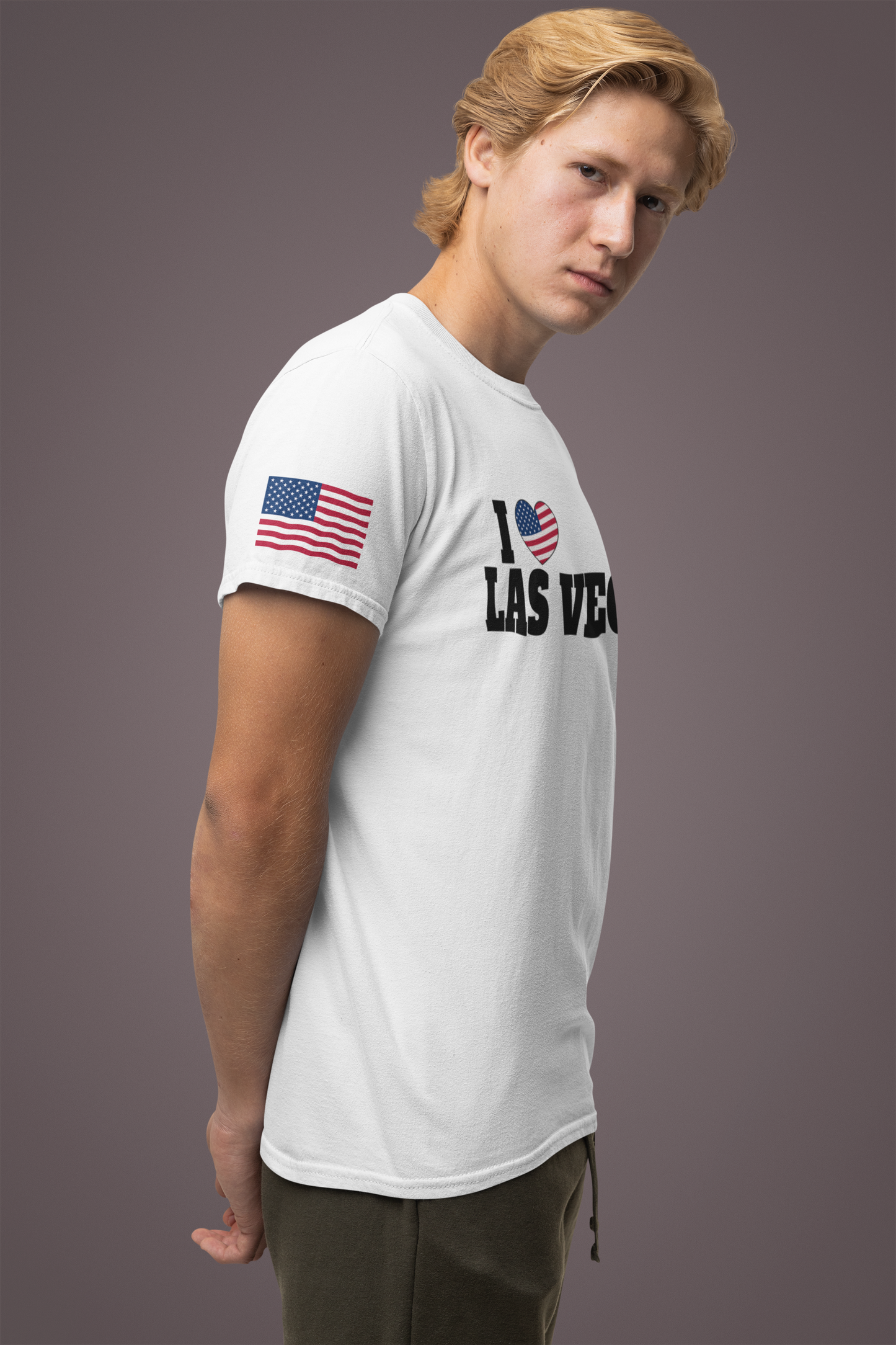 I Love Las Vegas T-Shirt - Classic USA Flag Heart Simple Nevada City Pride