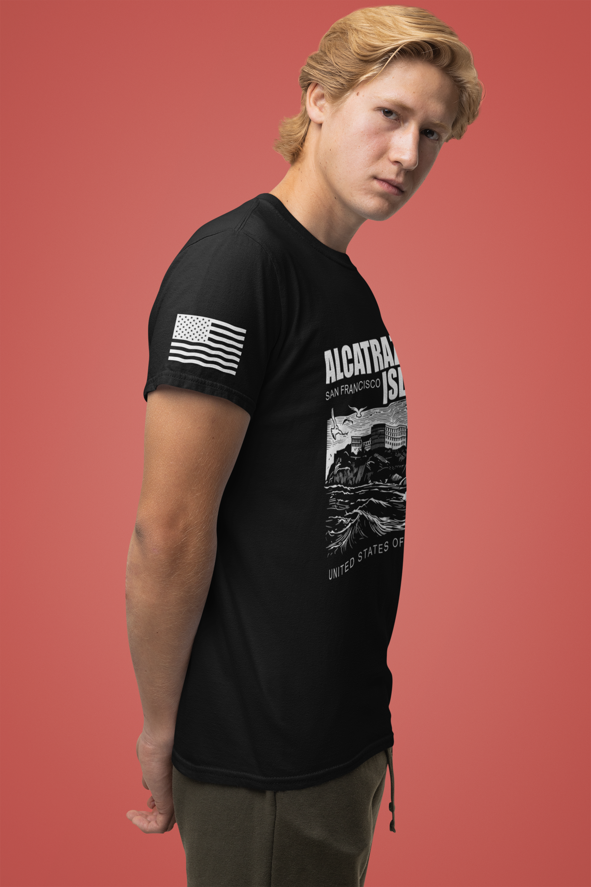 Alcatraz Island San Francisco T-Shirt – Since 1934 Vintage Engraving Style Graphic Tee United States of America