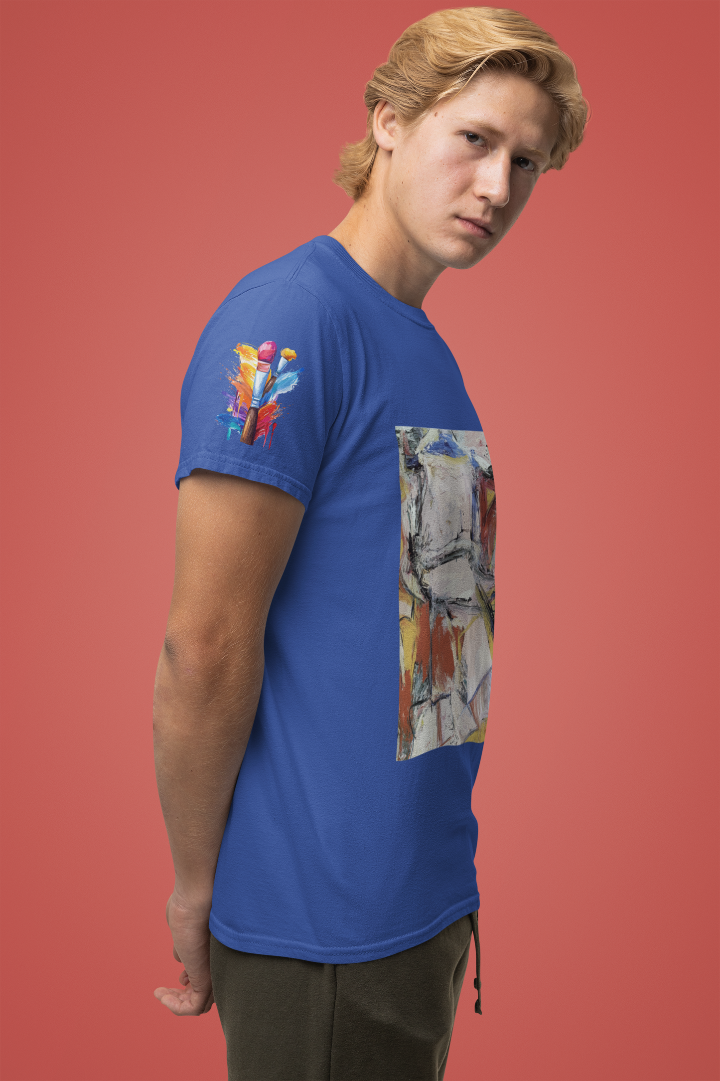 Abstract Expressionism Art T-Shirt – Colorful Geometric Painting Graphic Tee