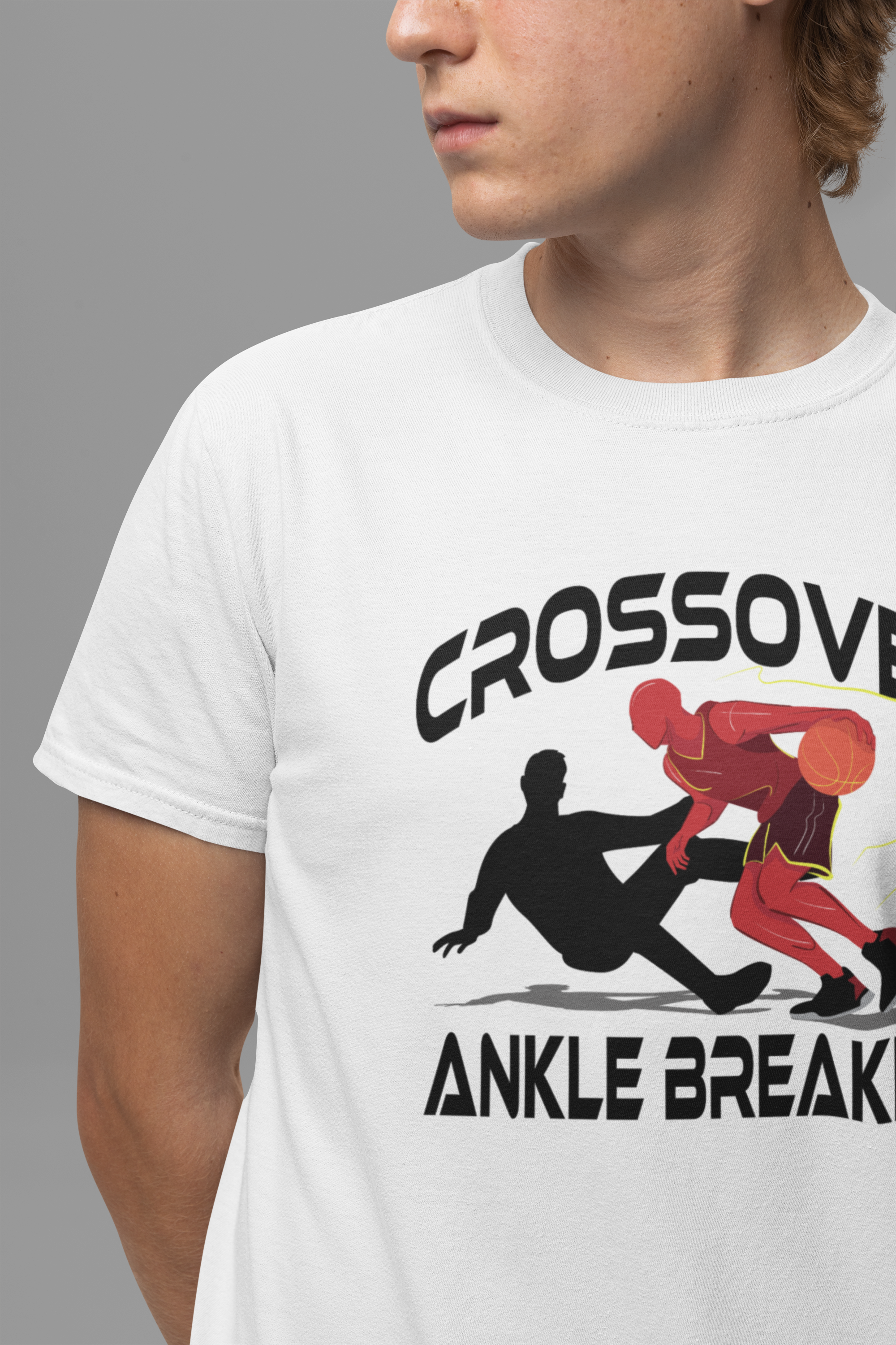 Crossover Ankle Breaker Shirt, Basketball Motion Graphic Tee, Fast Break Dribble T Shirt, Sports Highlight Apparel, Court Domination Top