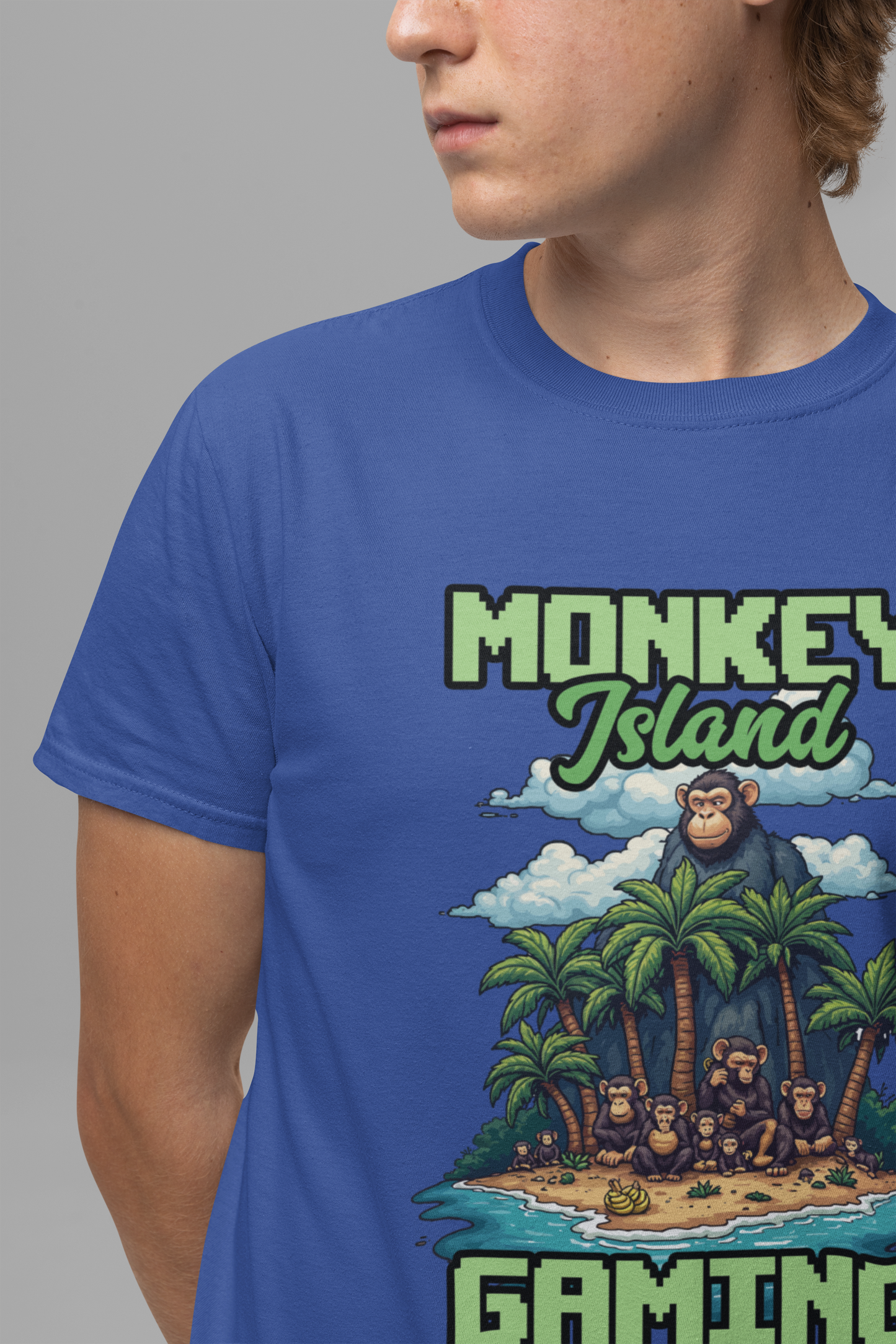 Monkey Island Gaming Tshirt – Giant Gorilla and Monkey Island Graphic