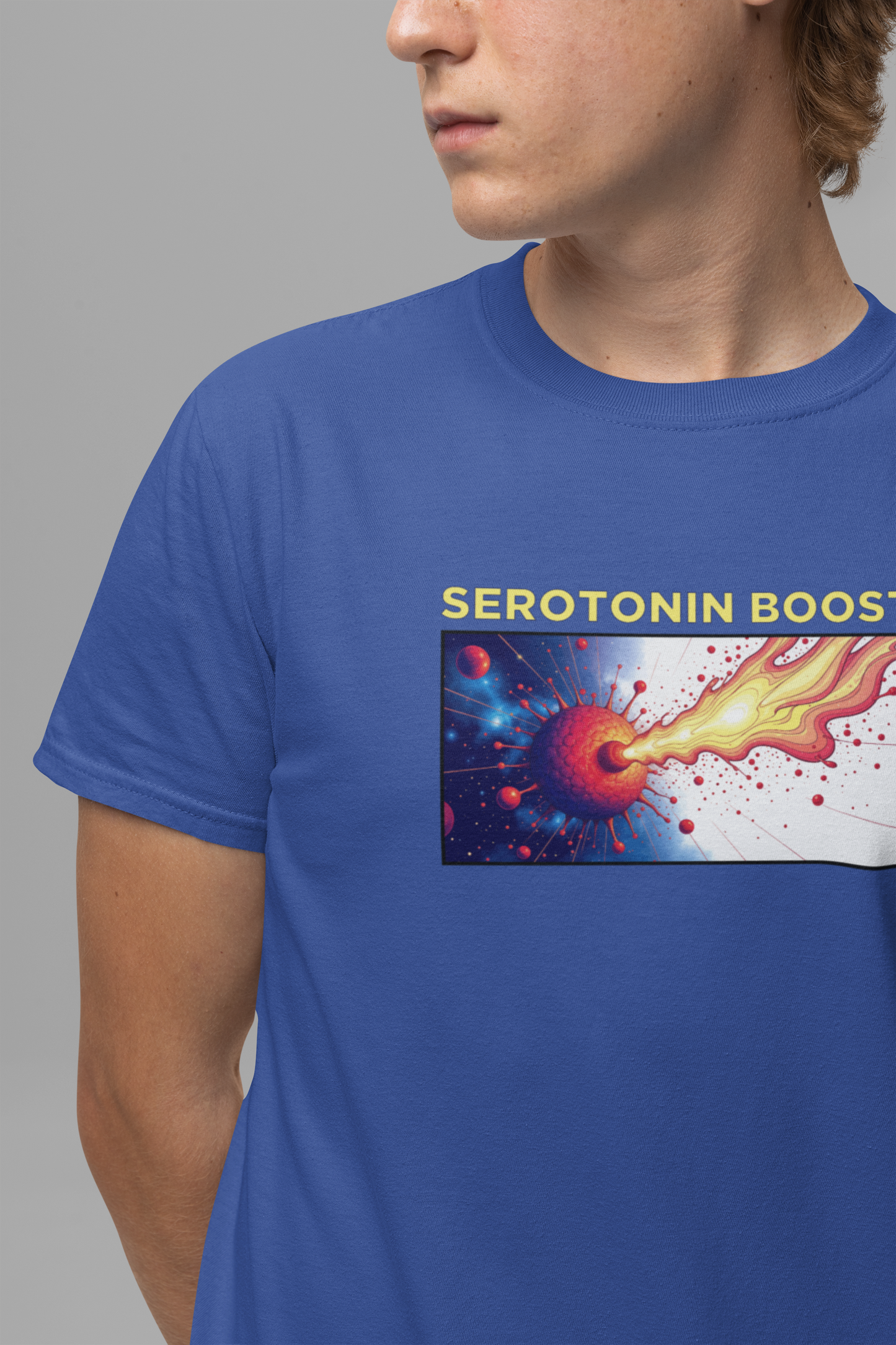 Serotonin Boost Shirt Mental Health Awareness Tee Featuring a Happy Brain and Positive Vibe for Science Lovers and Joy Seekers