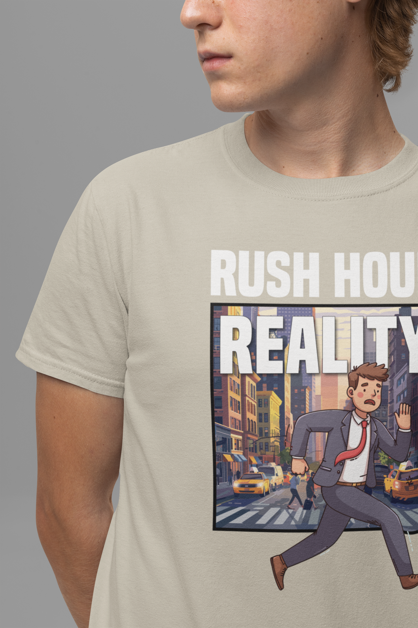Rush Hour Reality Urban Commute Graphic Tee for City Warriors Navigating Chaos Hustle and Subway Stops Like Daily Champions
