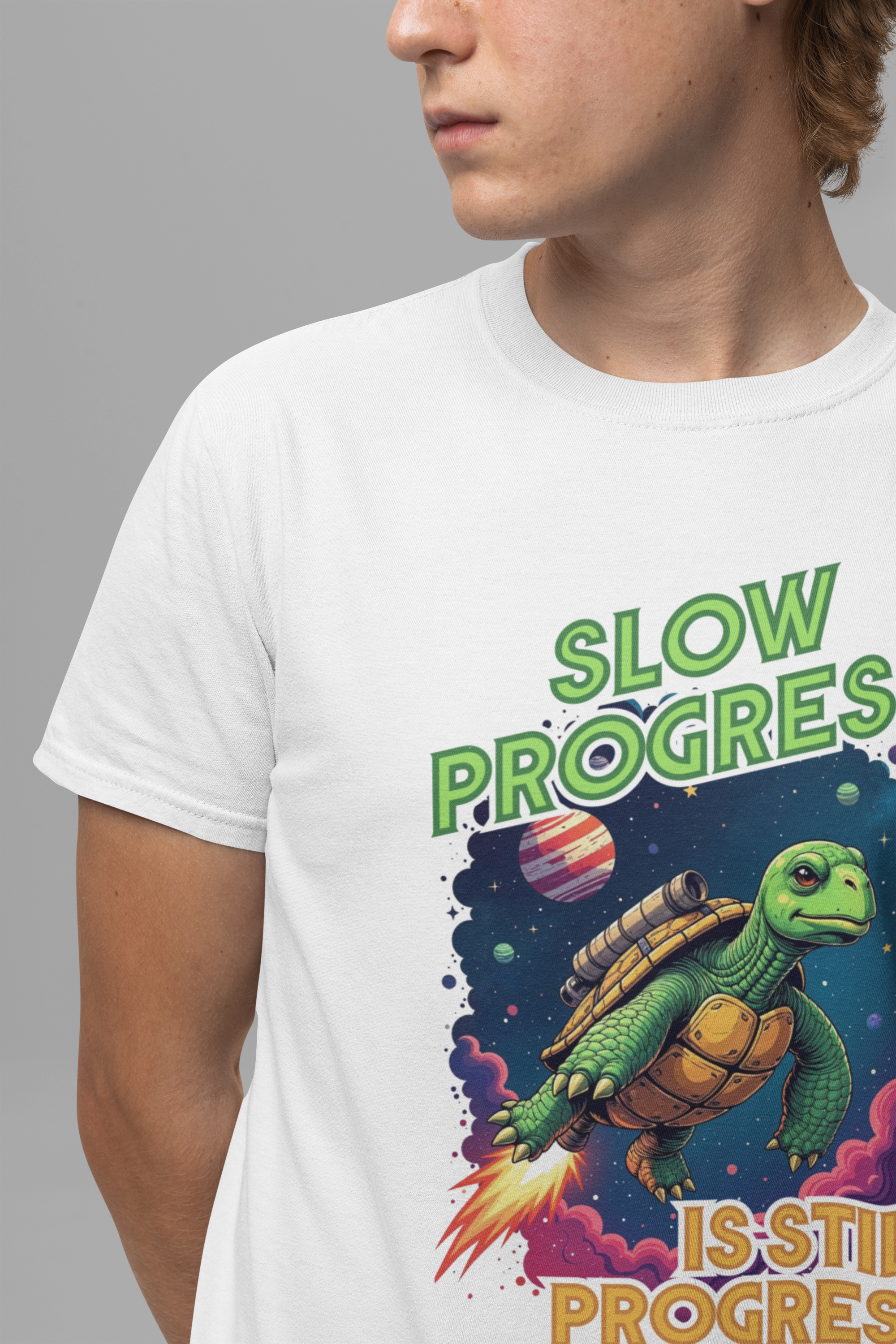 Slow Progress Is Still Progress Motivational Turtle T-Shirt