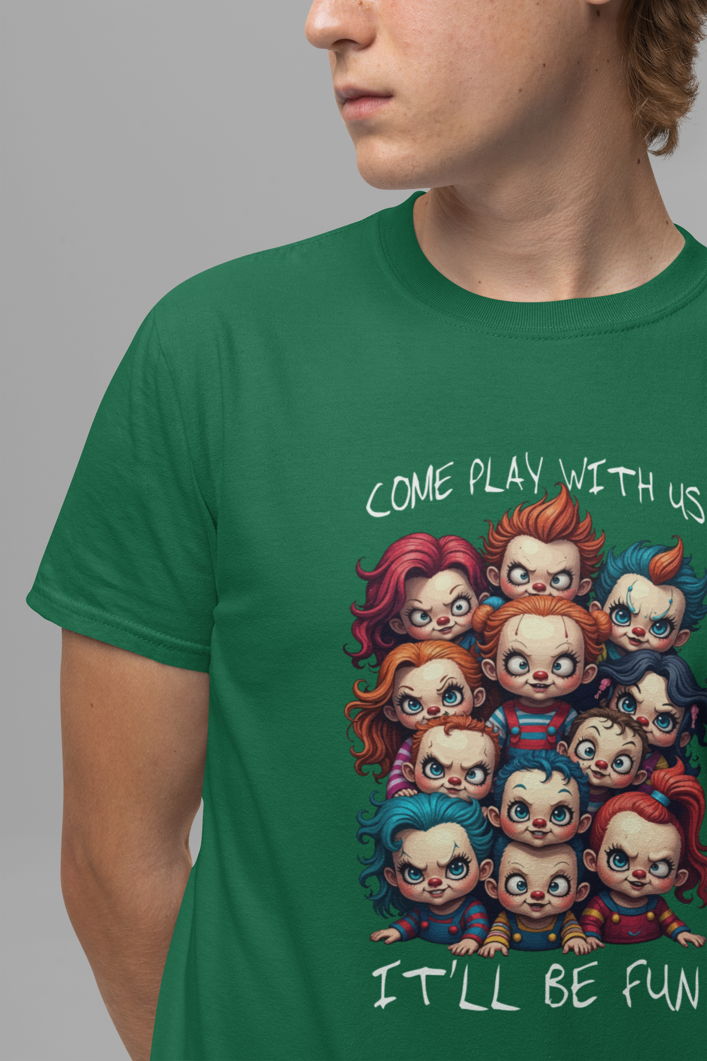Come Play With Us – Scary Horror Kids Dolls Group Graphic T-Shirt