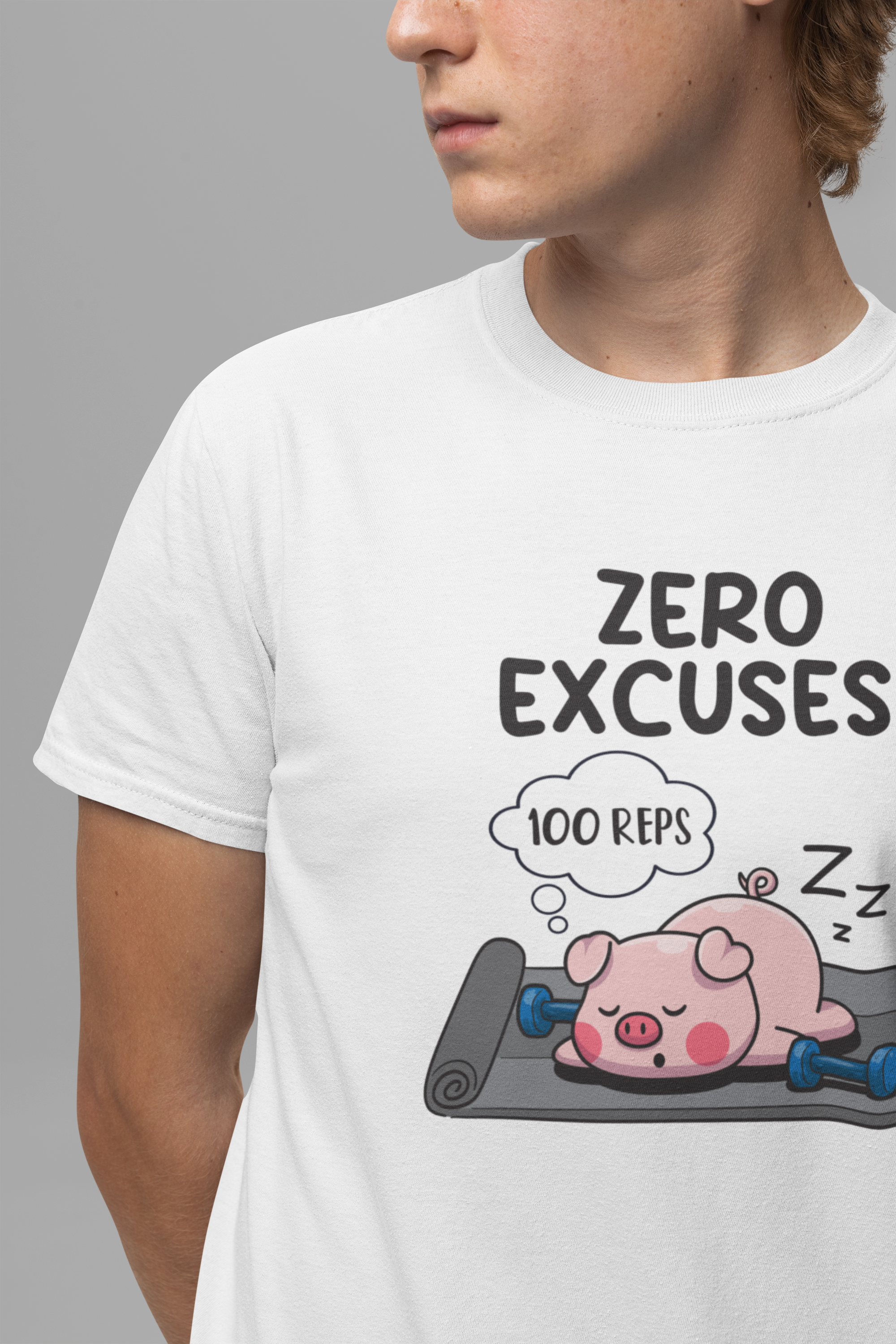 Zero Excuses 100 Reps Tee, Workout Motivation Shirt, Discipline Driven Top, Gym Beast Mode Graphic Tee, Strength Training Gift