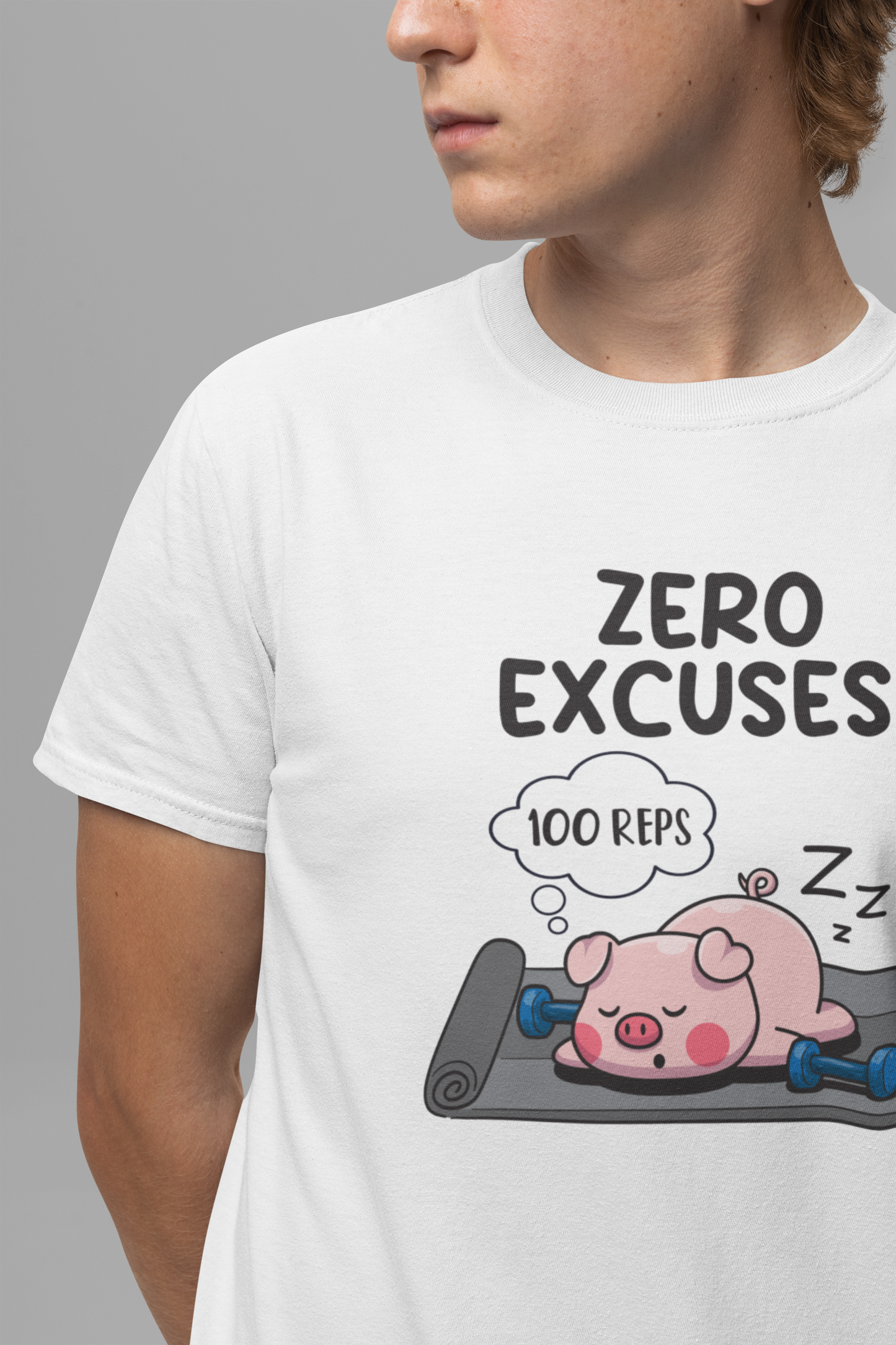 Zero Excuses 100 Reps Tee, Workout Motivation Shirt, Discipline Driven Top, Gym Beast Mode Graphic Tee, Strength Training Gift