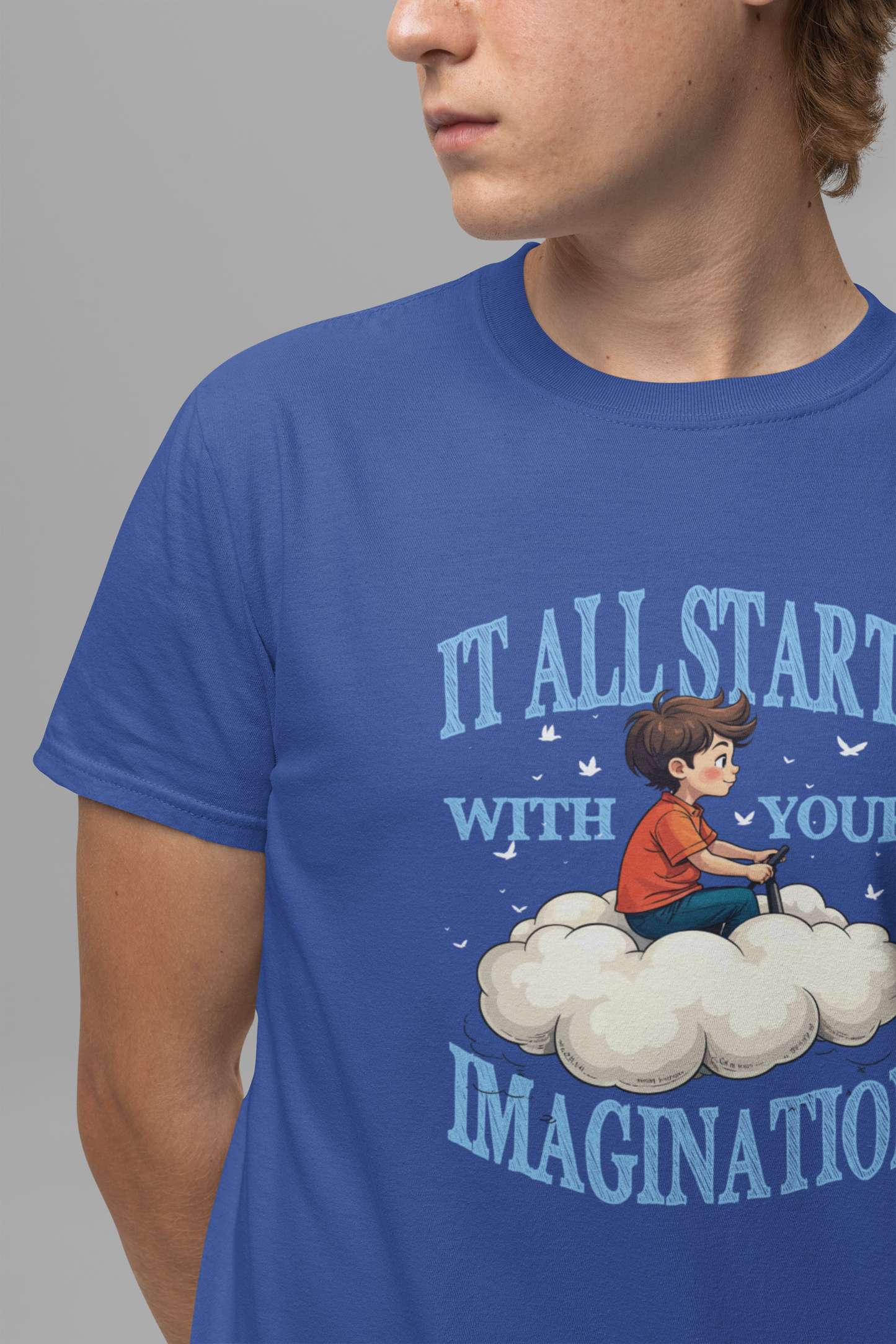 Cloud Control - Imagine Your Own Reality – Toddler Controlling Cloud with Stars & Planets Graphic T-Shirt