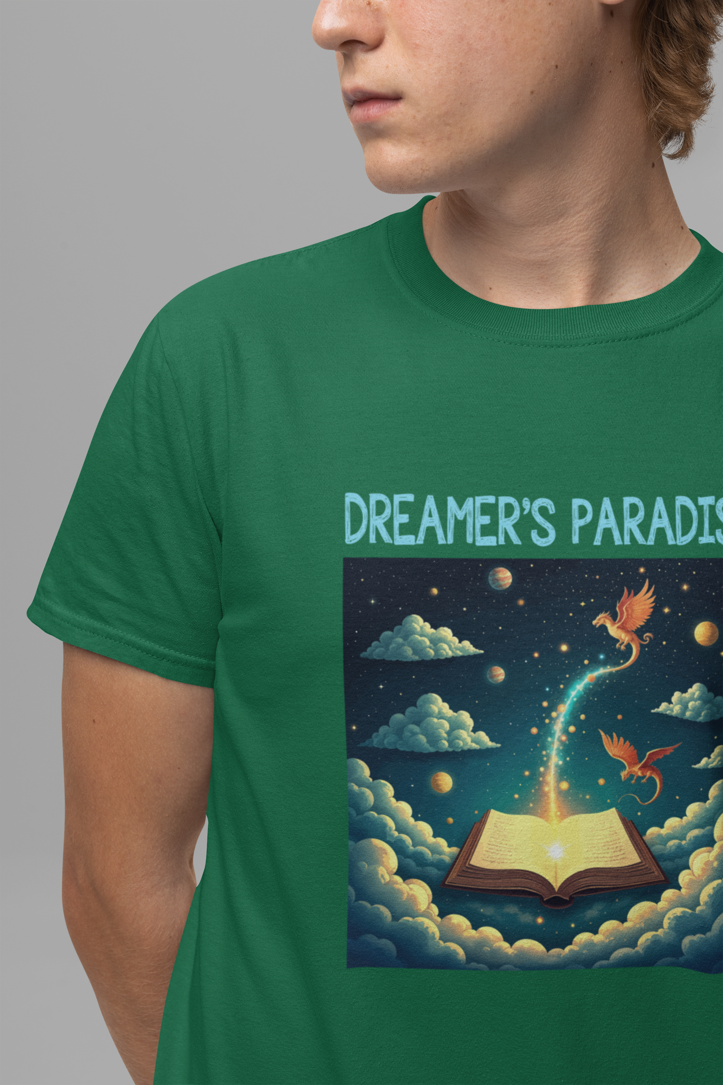Dreamers Paradise | Fantasy Dragons & Magic Book T-Shirt