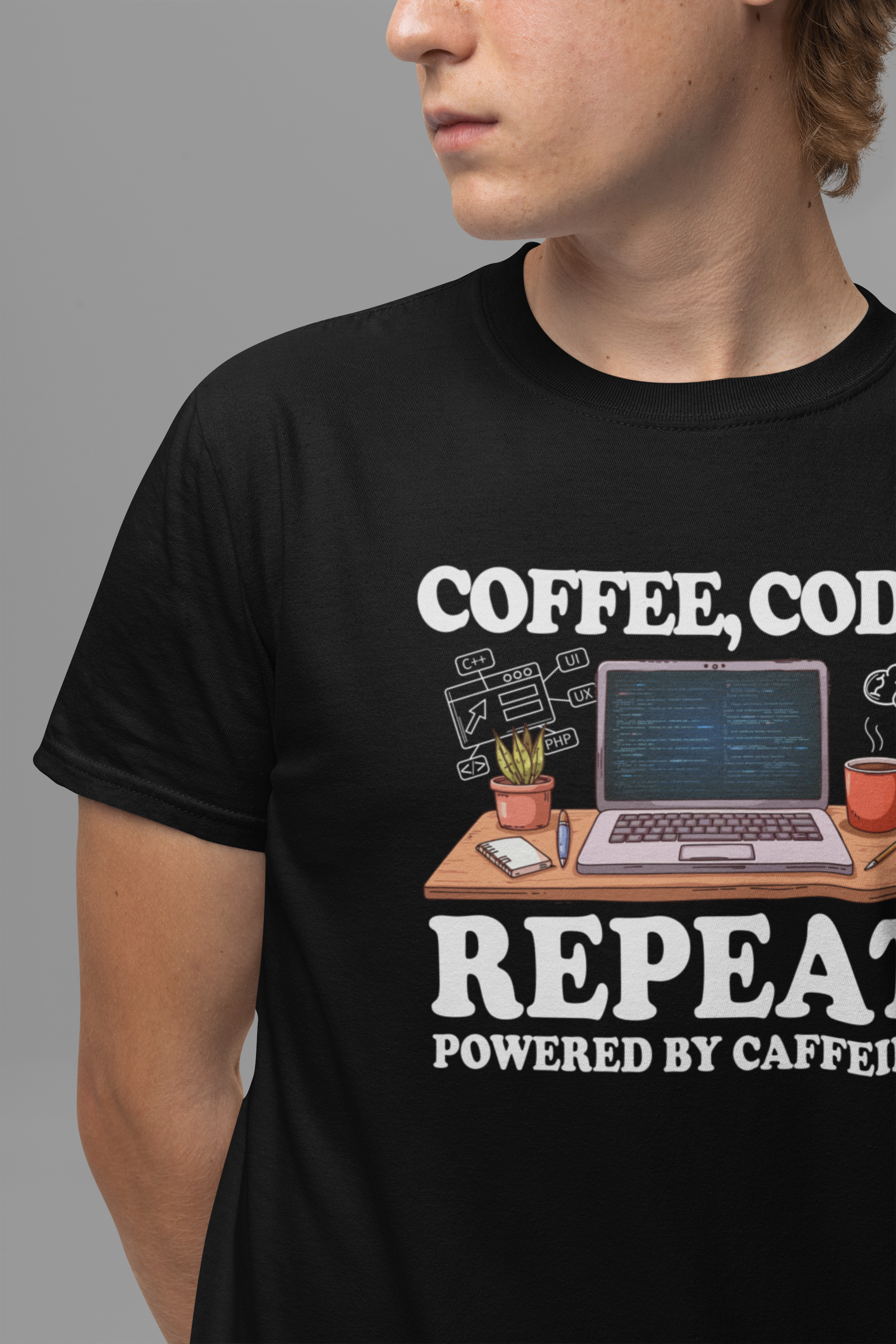Coffee, Code, Repeat   Official Graphic Statement Tee for Bold Minds, Modern Thinkers, and Everyday Expression Everywhere