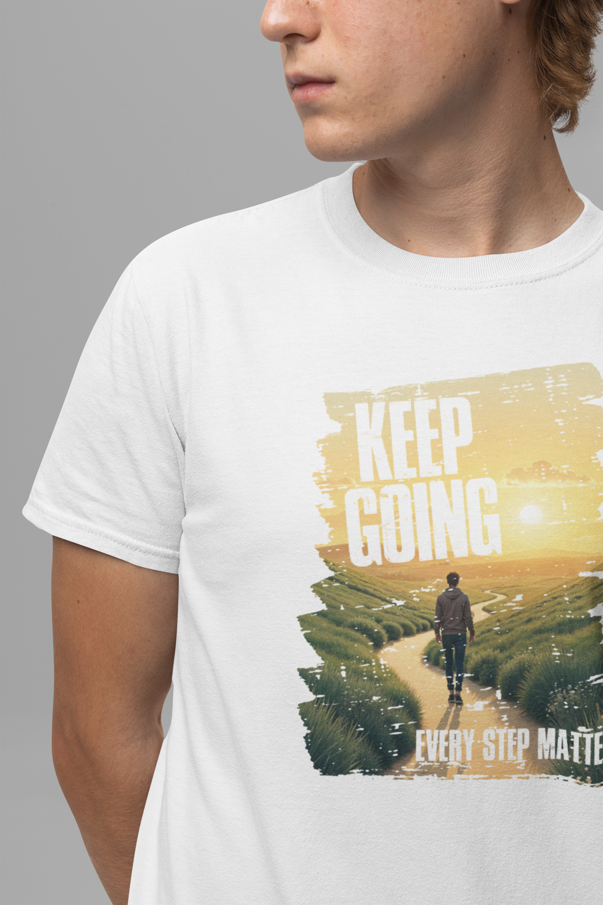 Keep Going Tee, Motivational Quote Shirt, Perseverance Message Tee, Positivity Boost Top, Mental Health Support Gift