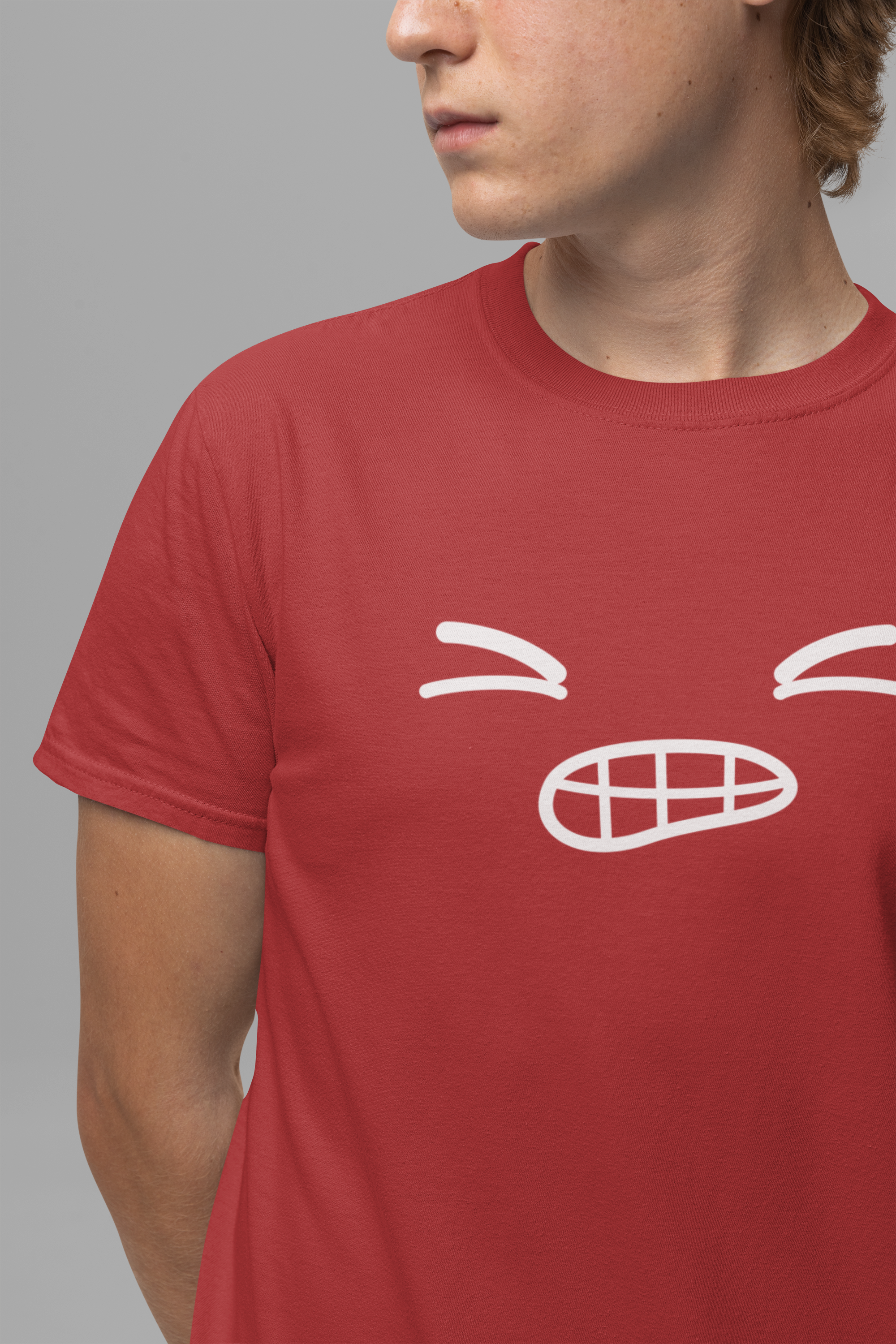 Minimalist Bold Expression T-Shirt – Black Tee with Bold Face Graphic