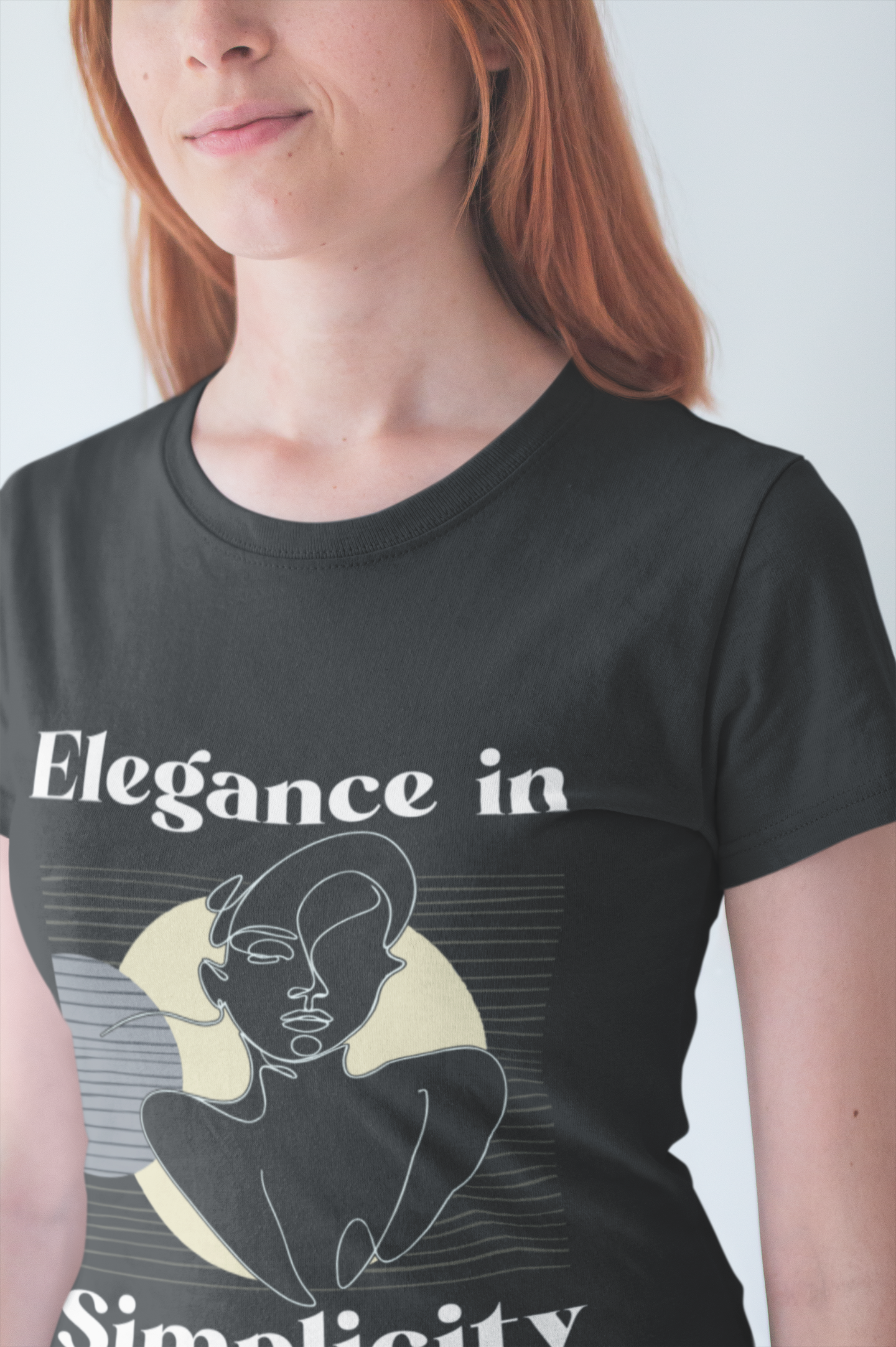 Line Art Feminine - Elegant Minimalist T-Shirt