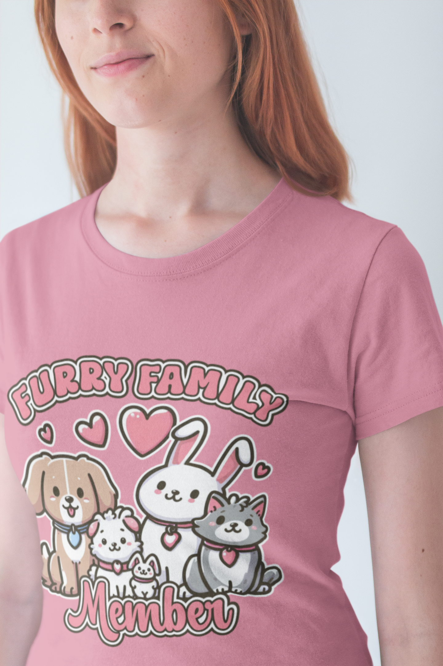 Furry Family Member | Group of Pets Graphic T-Shirt