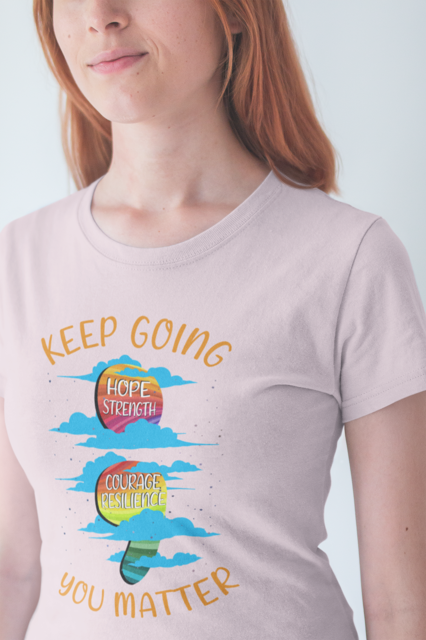 Keep going Semi Colon Rainbow Affirmation  Graphic Statement Tee for Mental Health, Recovery, and the Story That Still Continues in Color