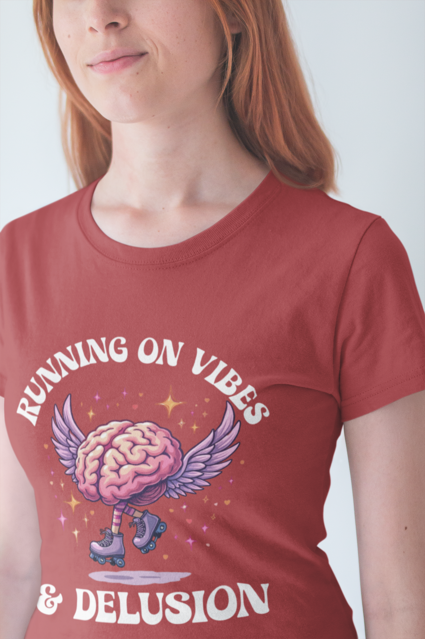 Running on Vibes and Delusion – Navigates the World with a mix of Optimism and Daydreams T-Shirt