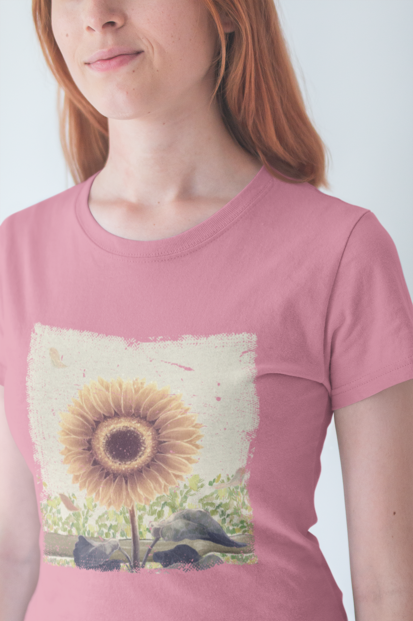 Bloom & Glow – Large Sunflower Painting Graphic T-Shirt