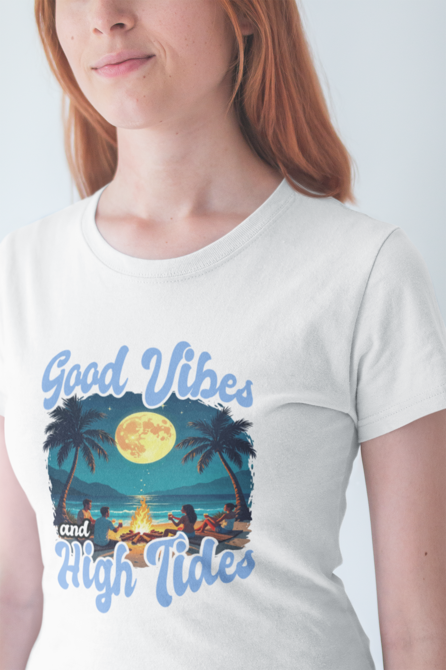 Good Vibes & High Tides - Beach Bonfire Night T-Shirt