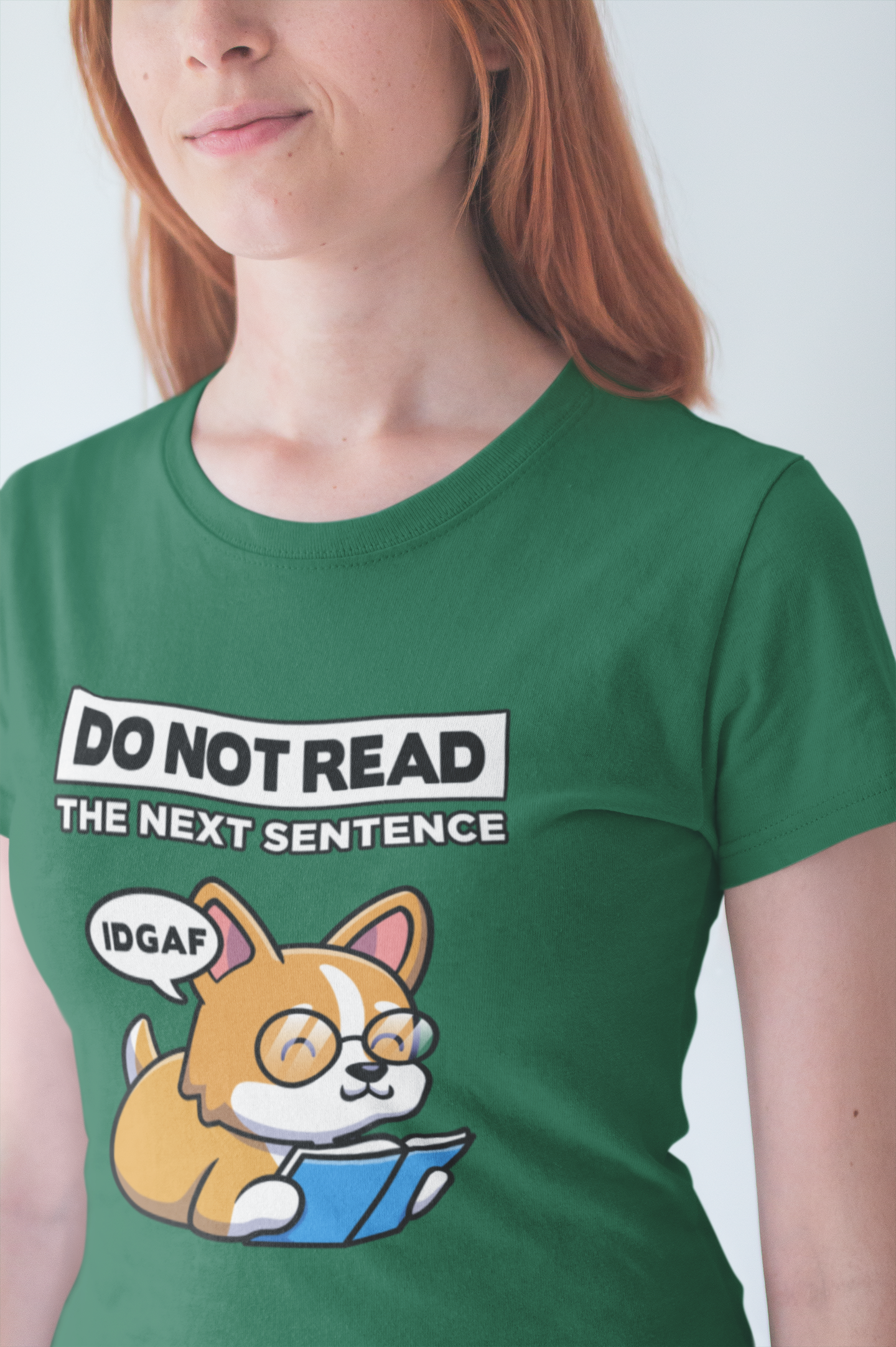 DO NOT READ The Next Sentence T-Shirt – Dog With Glasses Reading Book Funny Attitude Graphic Tee