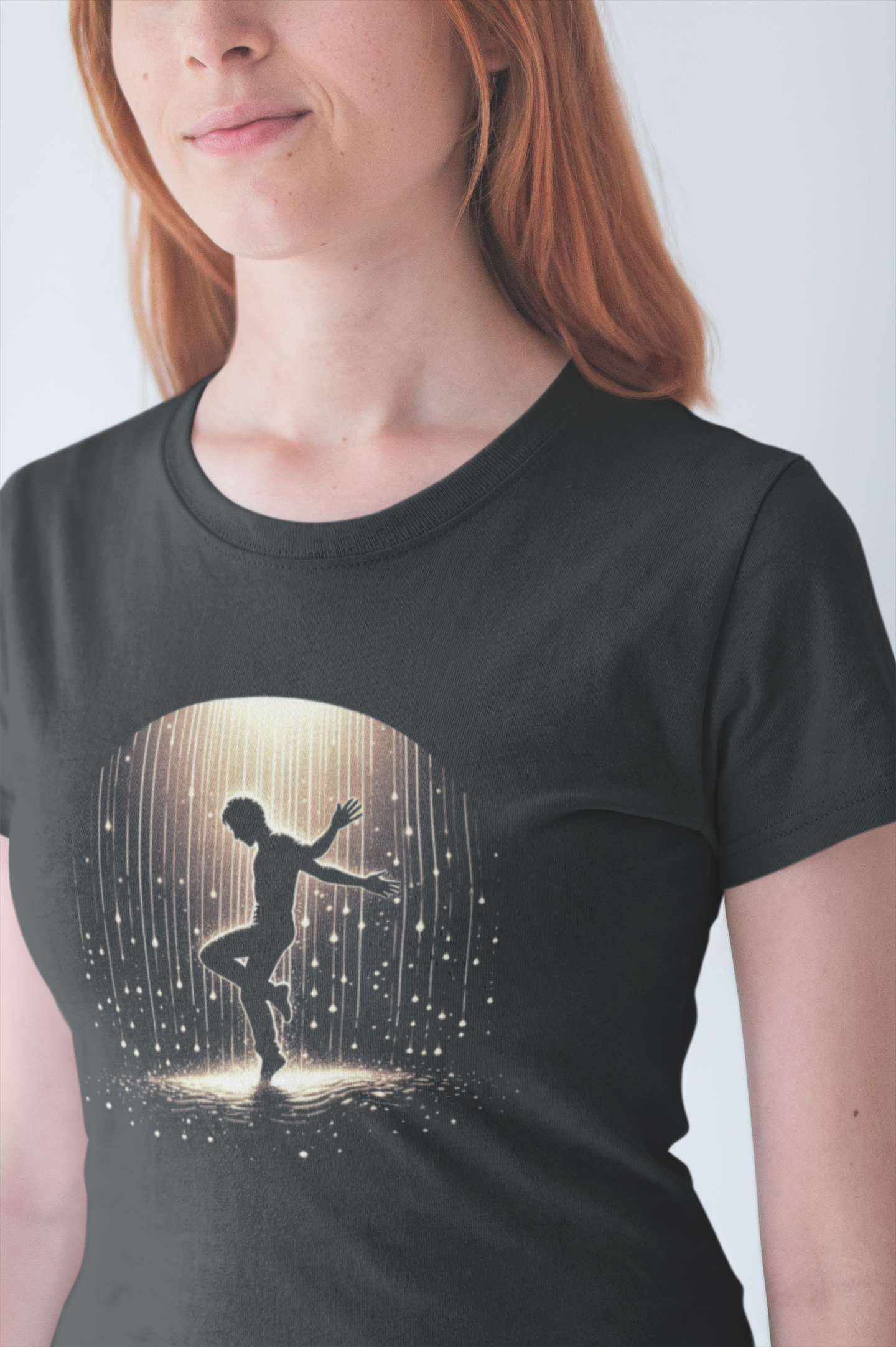 Rain and Radiance Inspiring Silhouette Dance Through the Storm T-Shirt