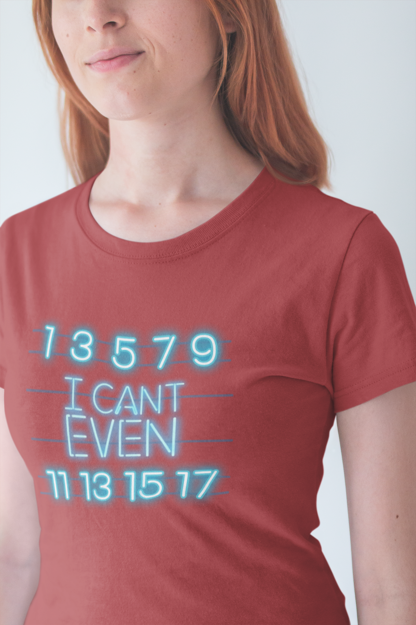 Neon Math Joke Tee – I Can't Even with Odd Numbers