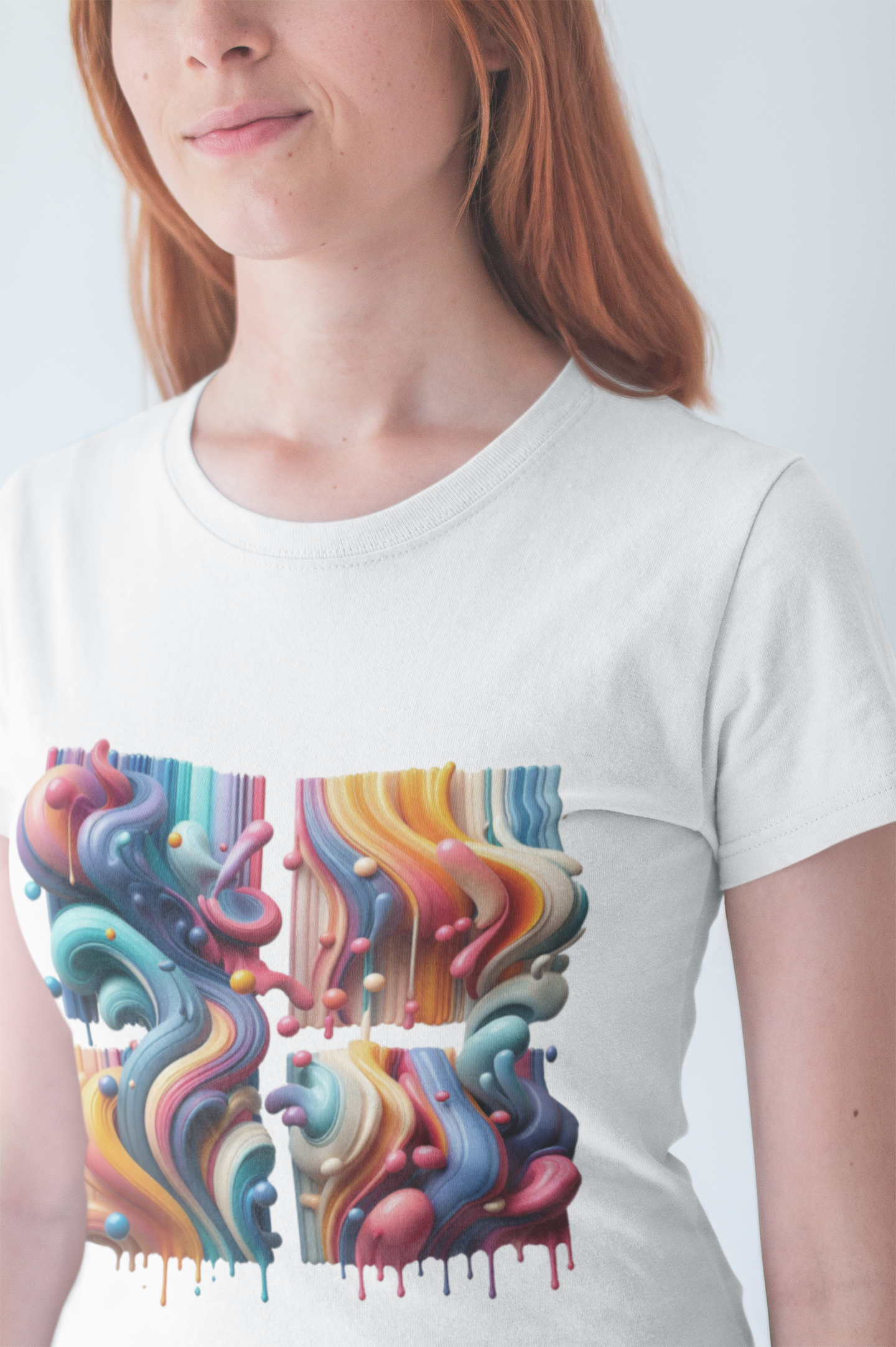 Drip Fusion Squares – Colorful Abstract Drip Art T-Shirt