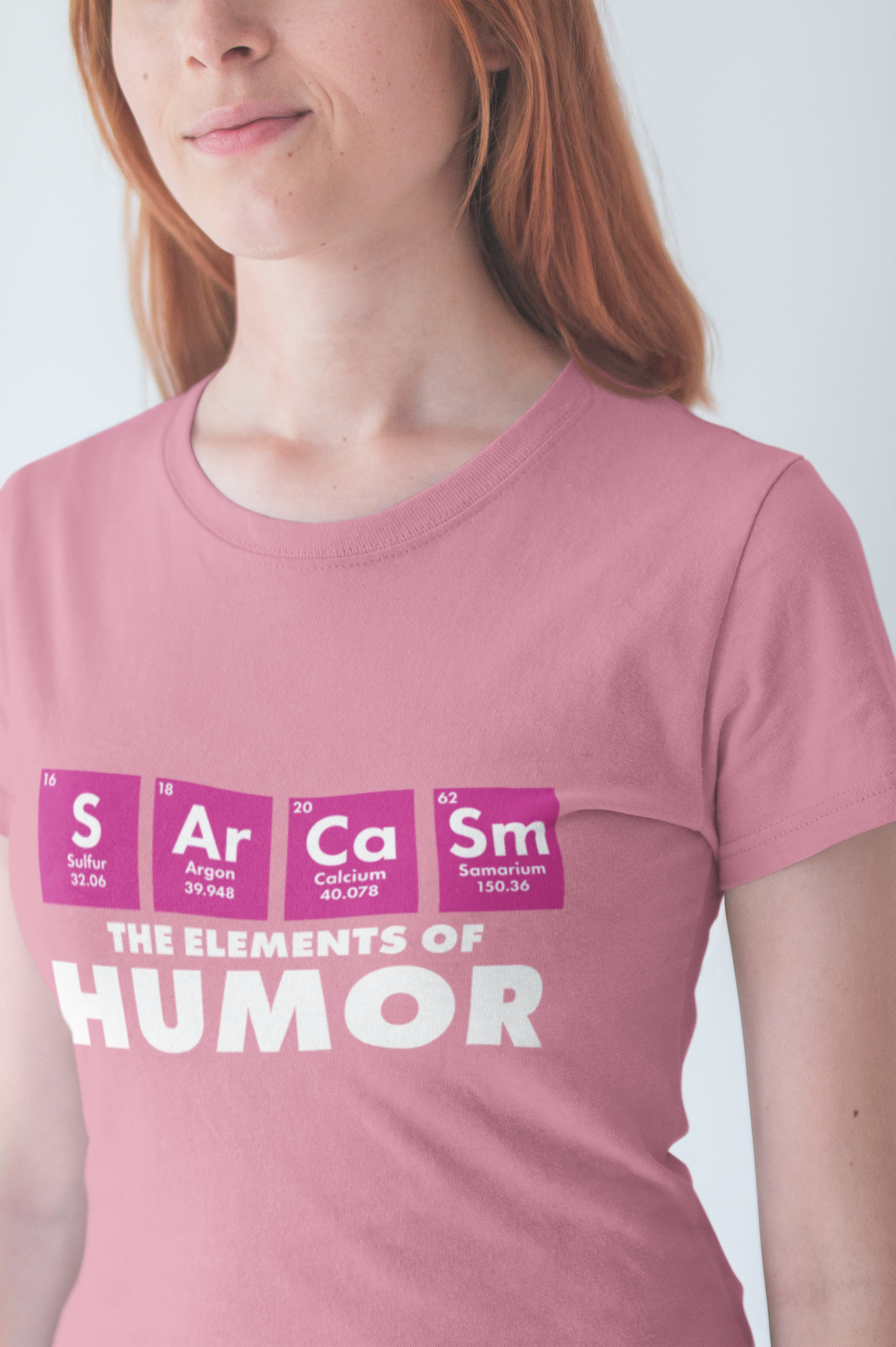 The Elements of Humor Tshirt – Sarcasm Chemistry Pun with Element Symbols