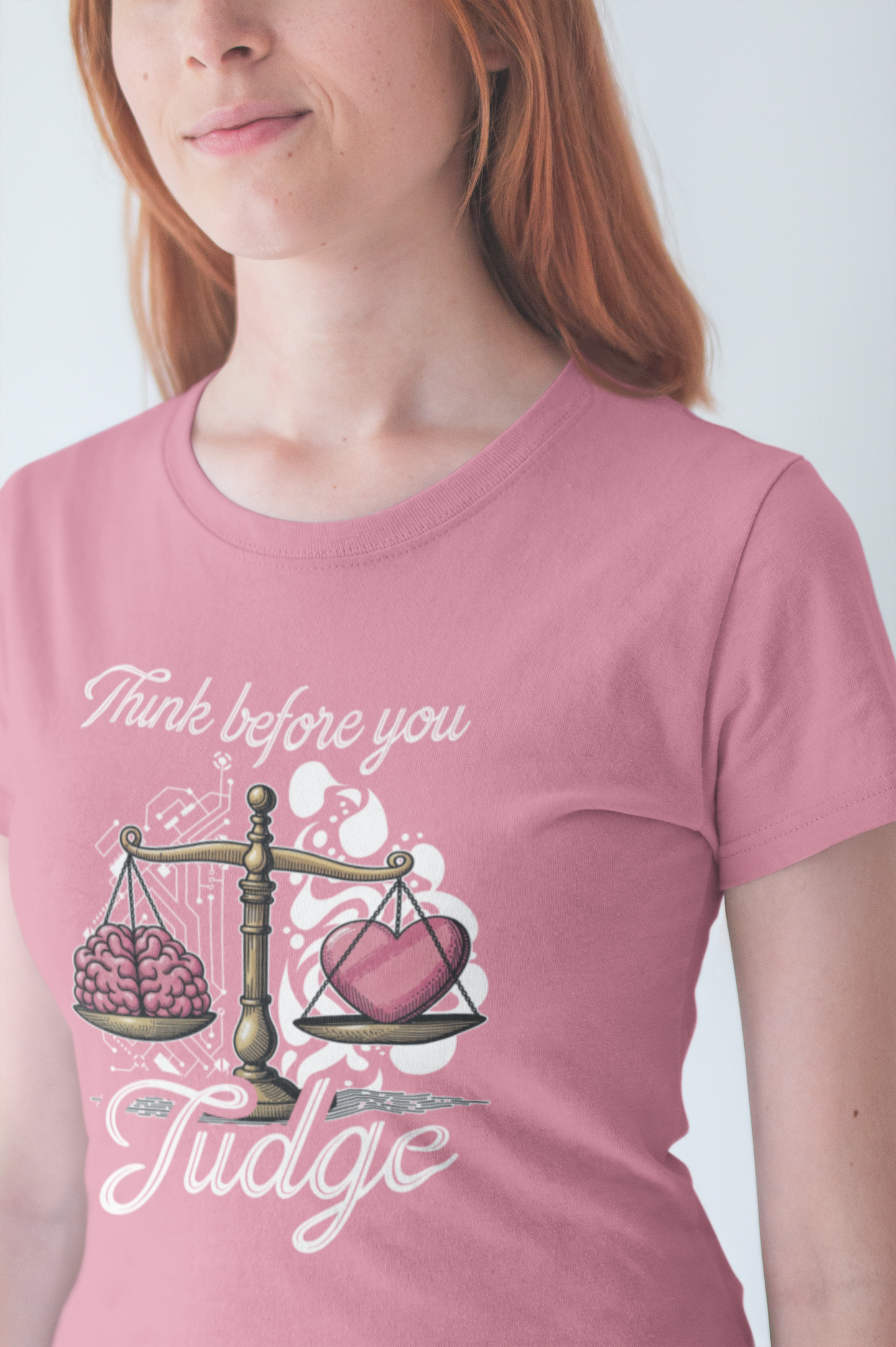 Think Before You Judge Shirt Conscious Reminder Graphic Tee Promoting Empathy and Understanding Before Making Assumptions