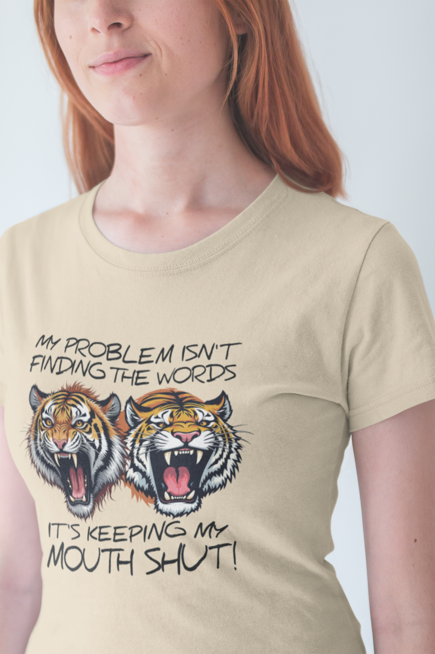 My Problems T-Shirt Featuring Two Roaring Tigers with Bold Text