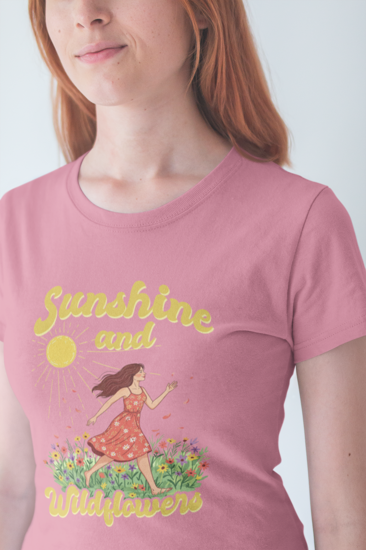 Sunshine and Wildflowers Tee, Nature Mood Shirt, Earth Lover Top, Boho Bloom Graphic Tee, Spring Sunshine Gift Shirt