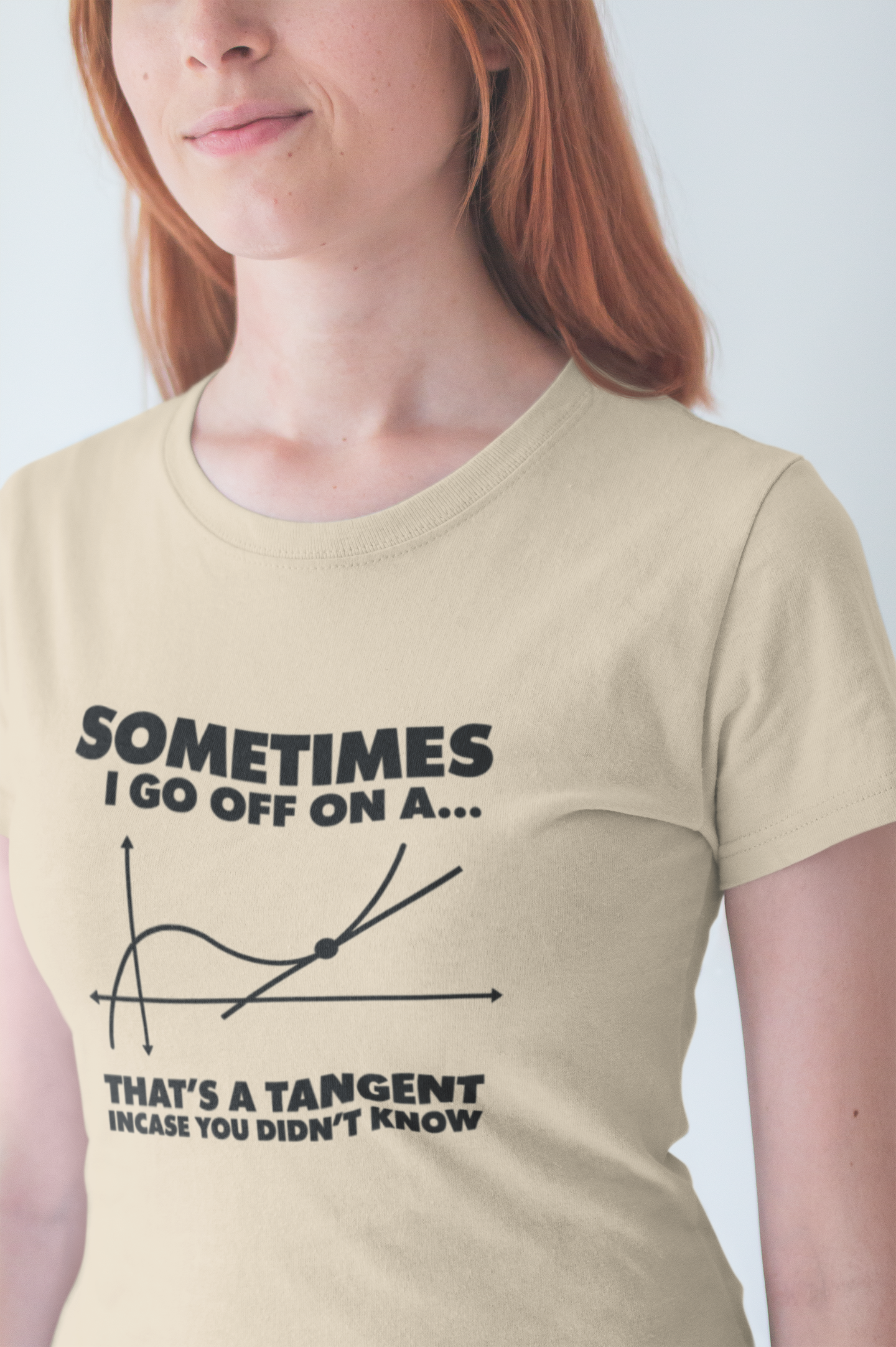 Math Nerd Tee – Tangent Pun with Graph Illustration