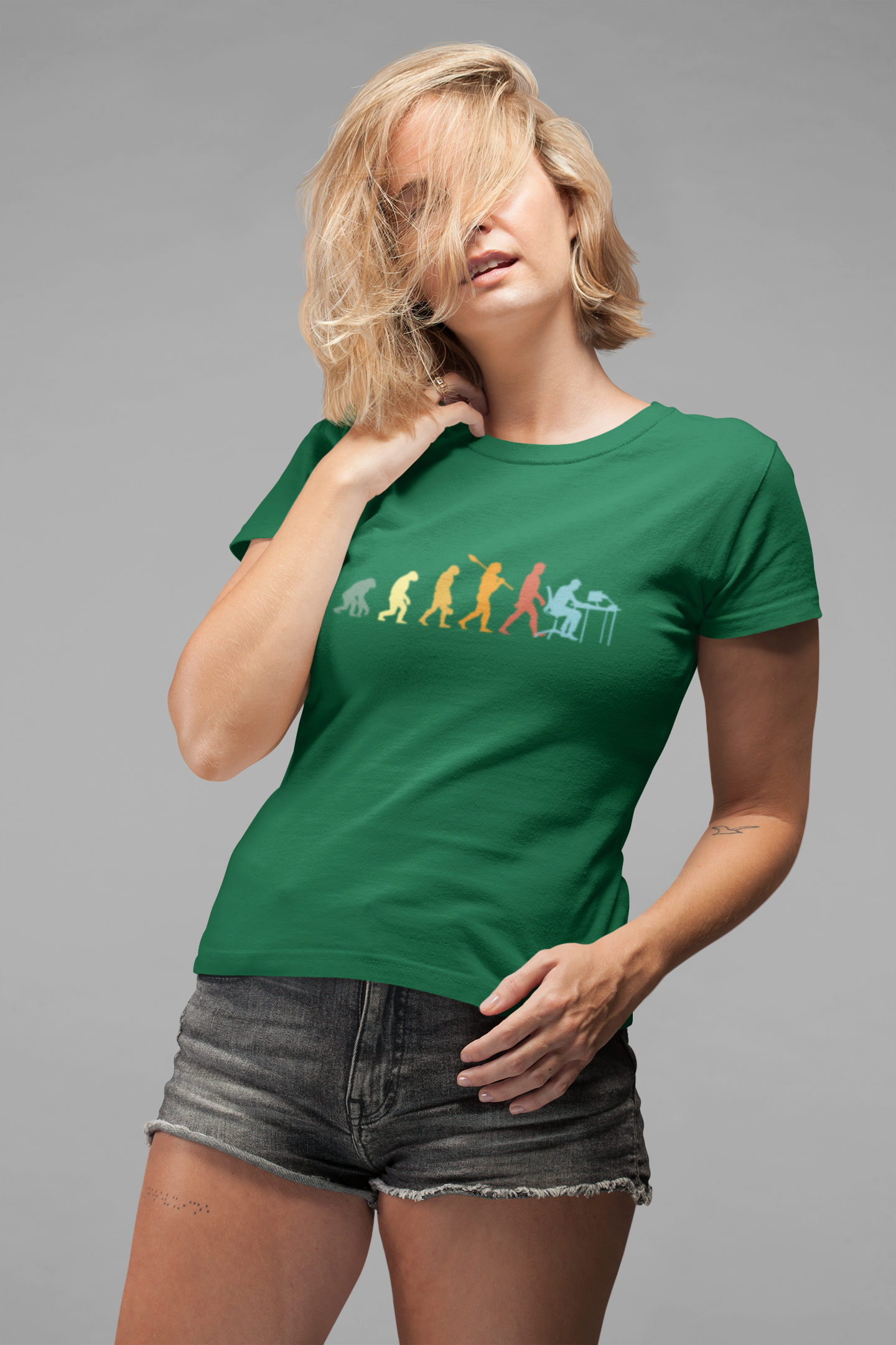 Evolution of Man to Computer User T-Shirt