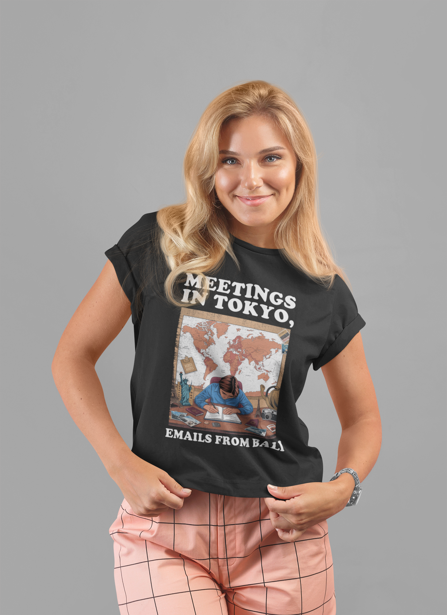 Remote Work Global Adventures Shirt V2, Digital Nomad Tee, Laptop Lifestyle T Shirt, Travel Lover Gift, Freelancer Work Apparel