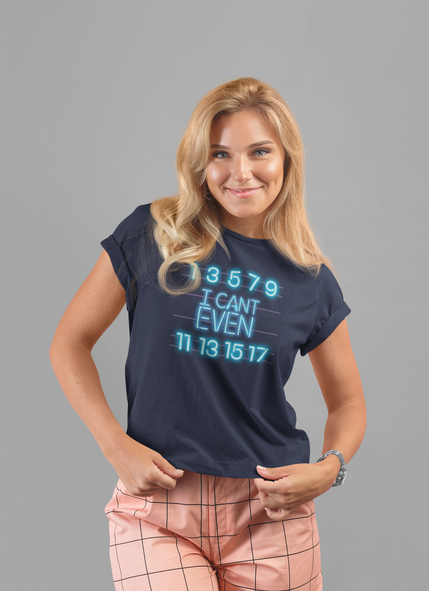 Neon Math Joke Tee – I Can't Even with Odd Numbers