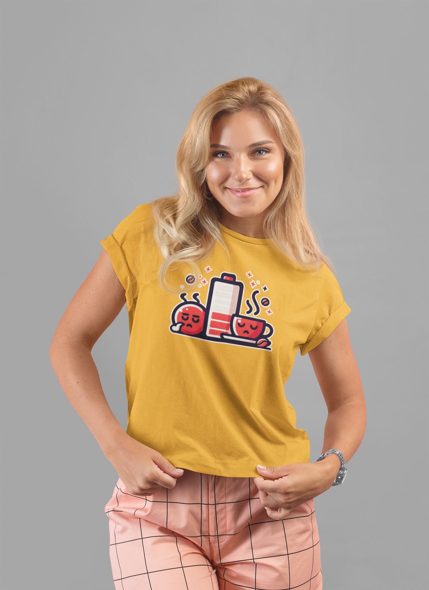 Low Battery | Need Coffee Graphic T-Shirt