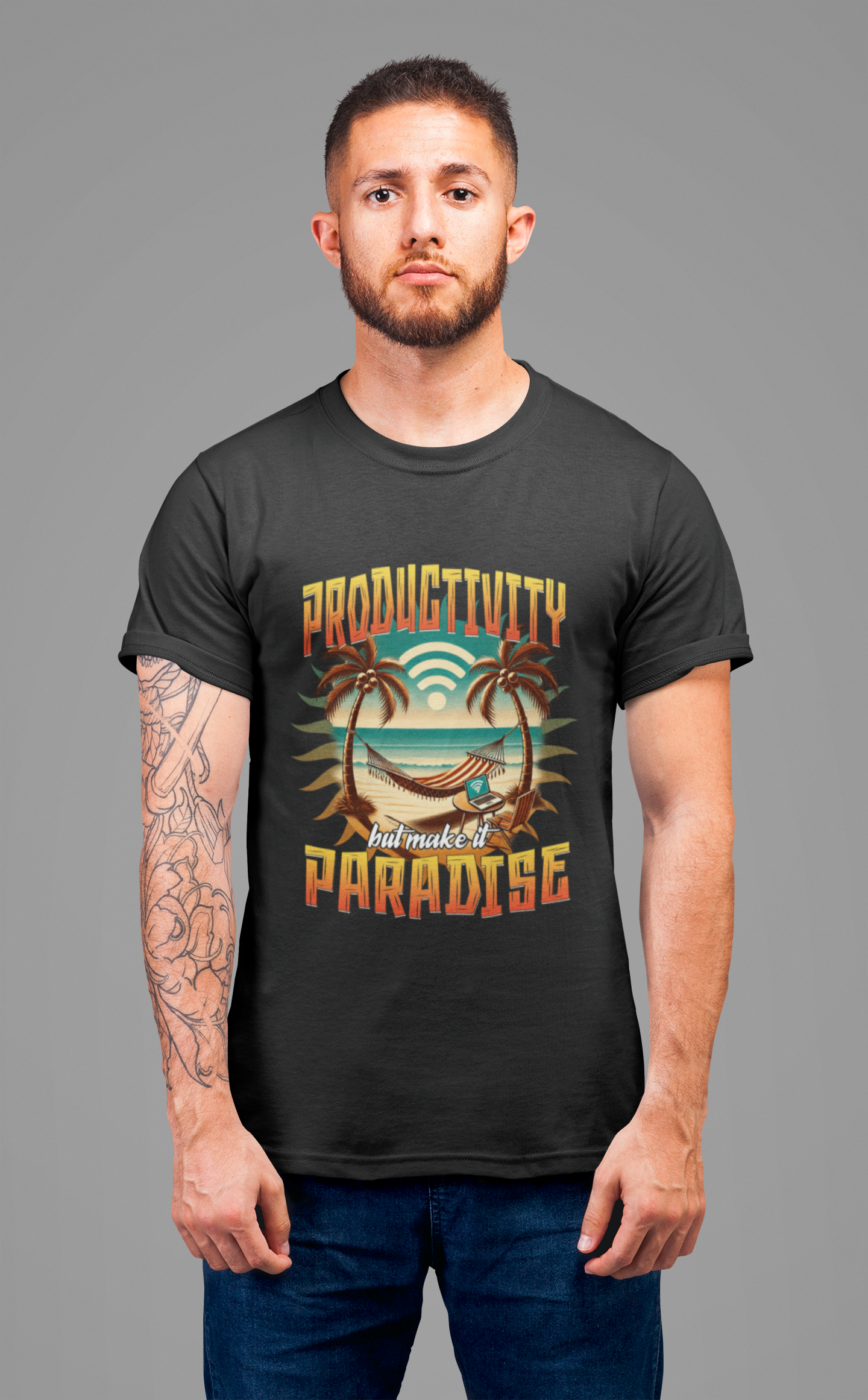 Beach Work Repeat Shirt, Remote Work Tee, Productivity Paradise T Shirt, Digital Nomad Gift, Work From Anywhere Graphic Tee