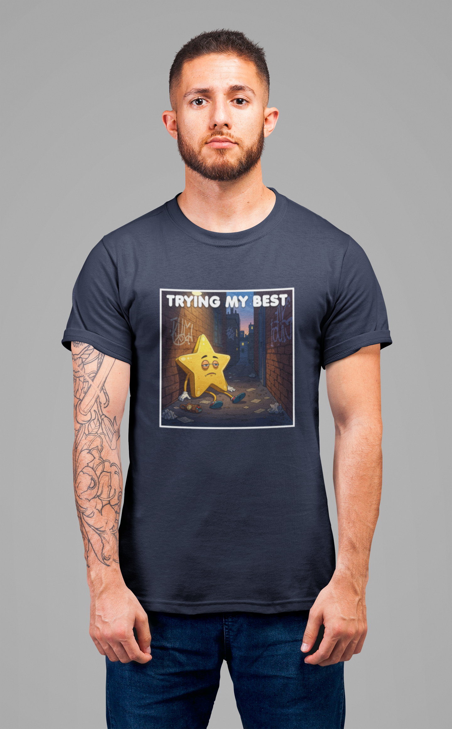 Trying My Best It’s Not Much Tee, Low Effort Humor Shirt, Honest Mood Graphic Tee, Funny Bare Minimum Top, Lazy Relatable Gift