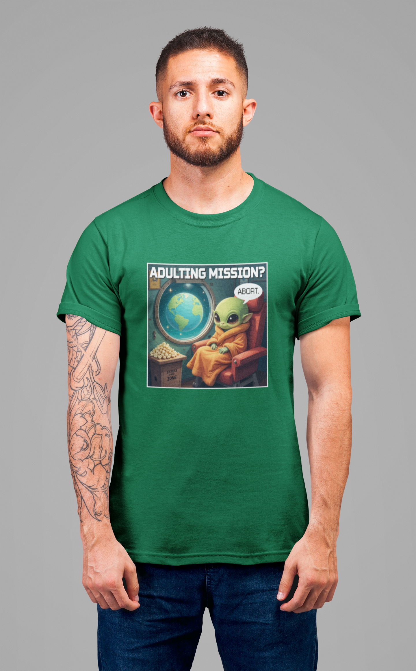 Beep Boop Mission Adulting Aborted Tee, Alien Humor Shirt, Funny Life Avoidance Graphic Tee, Outer Space Relatable Top, Cosmic Mood Gift