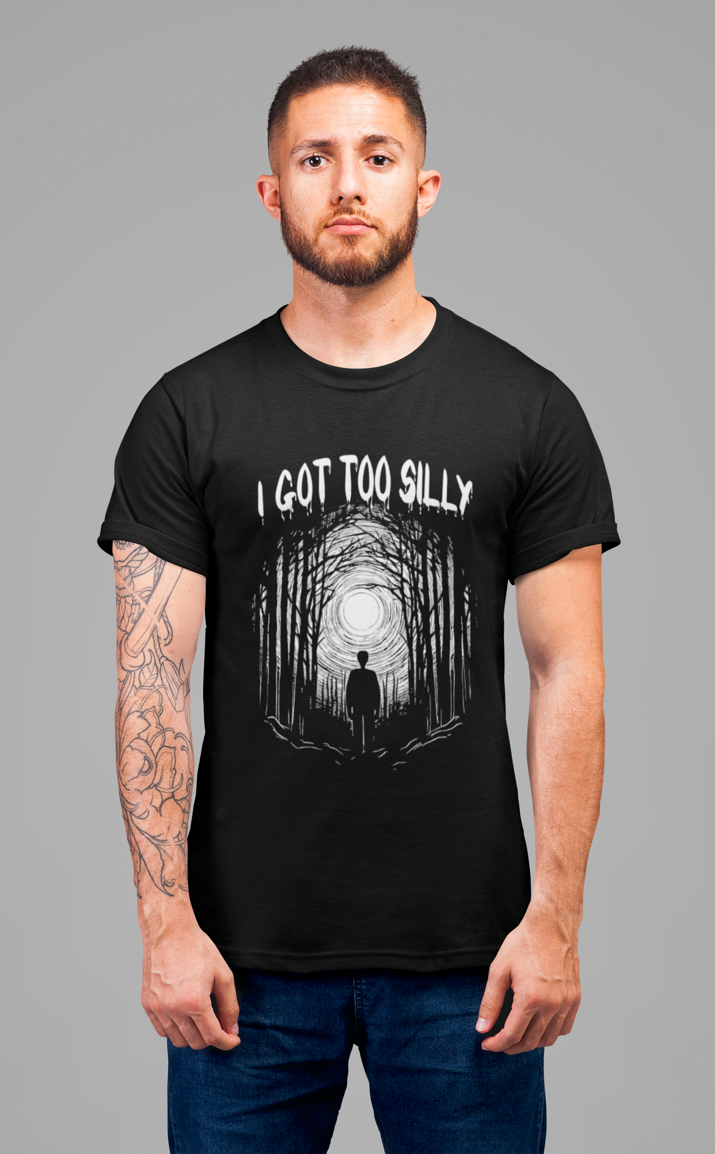 I Got Too Silly Tshirt – Walking Toward a Bright Forest Light Graphic
