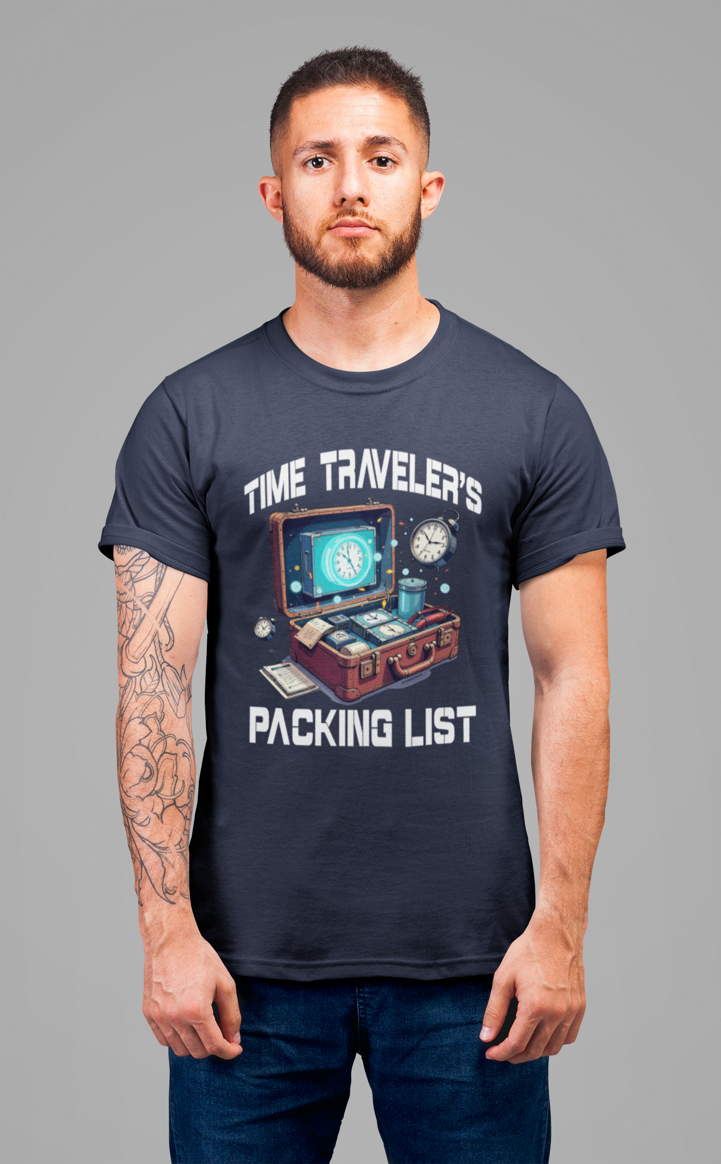 Time Traveler’s Packing List Tee, Sci-Fi Gear Shirt, Future Prep Graphic Tee, Multiverse Essentials Top, Nerd Gift