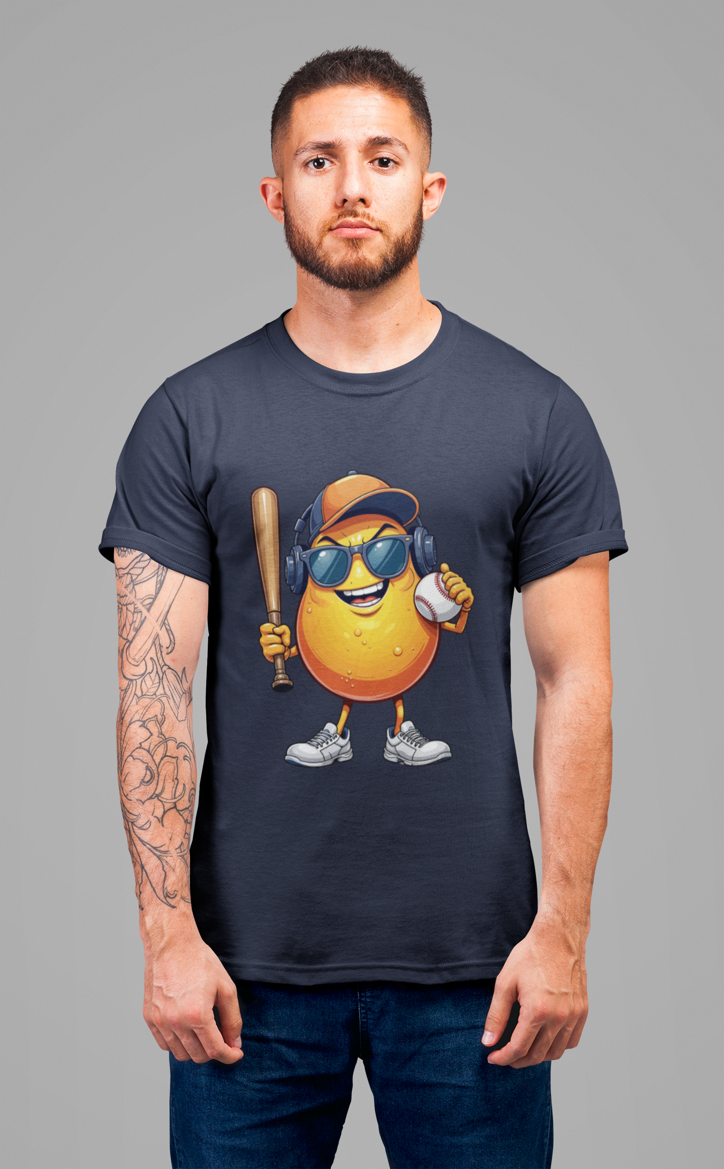 Happy Papaya Baseball Mascot Tshirt Fun Sports Fruit Character Design
