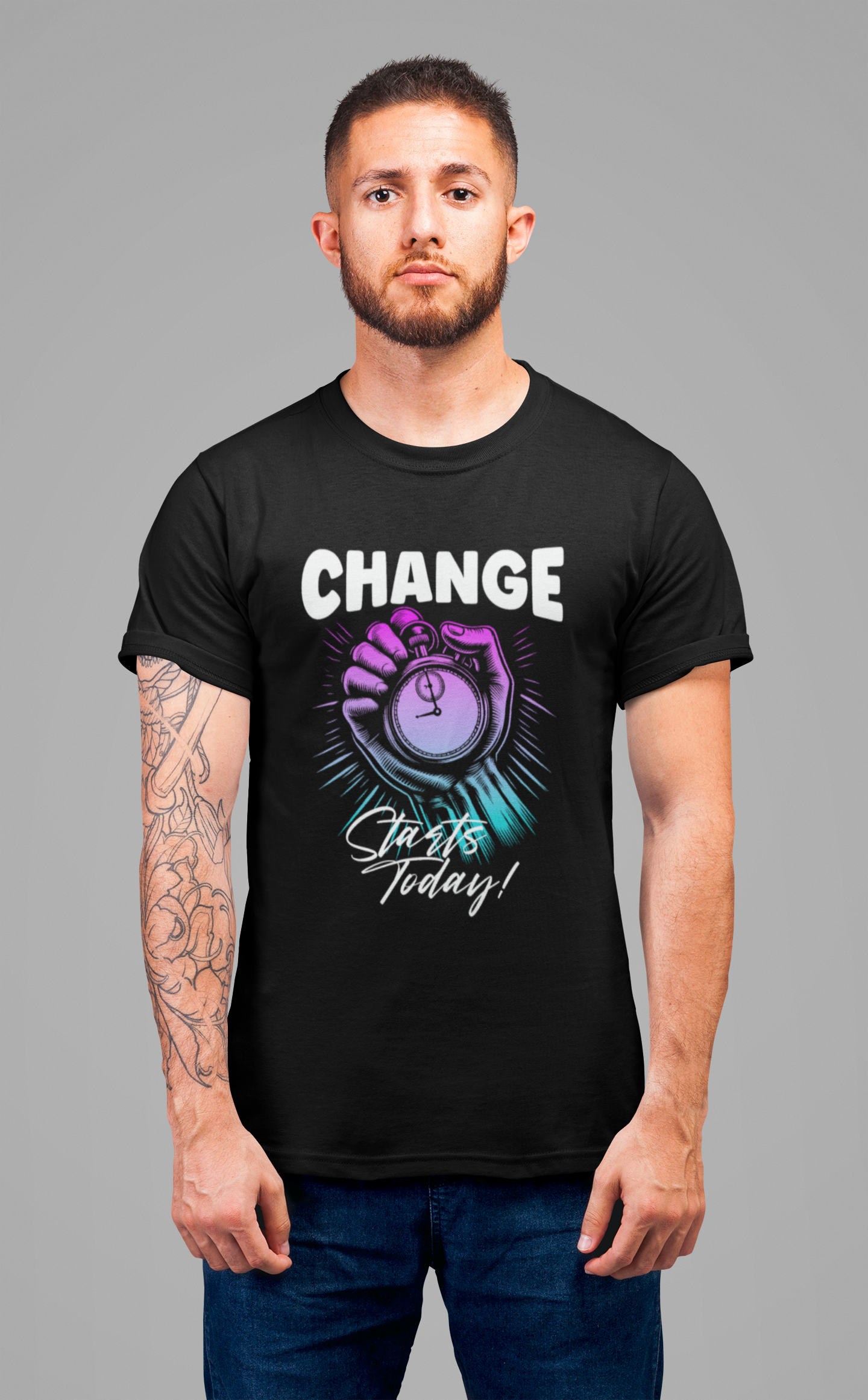 Change Starts Today | Motivational Stopwatch T-Shirt