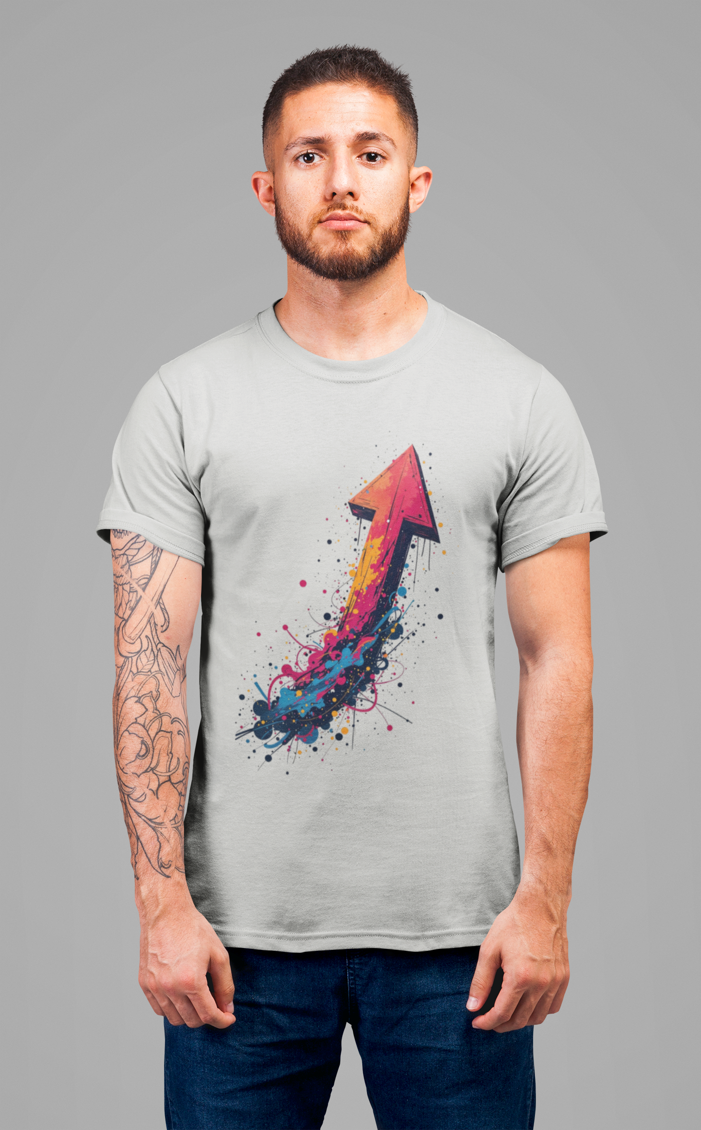 Upward Momentum T-Shirt – Vibrant Arrow Graphic Tee