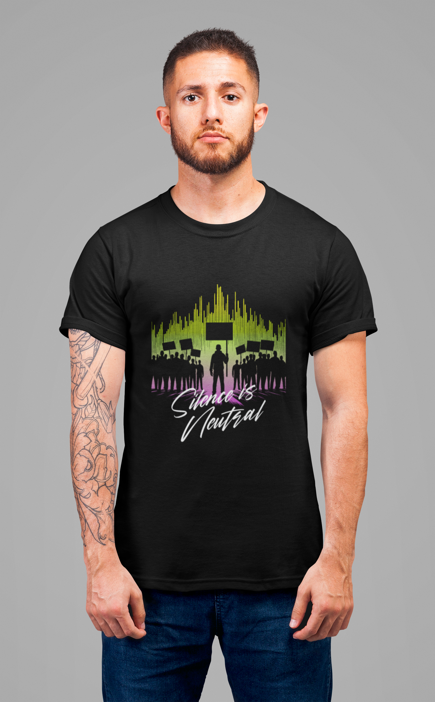 Silence is Neutral | Protest Crowd Graphic T-Shirt