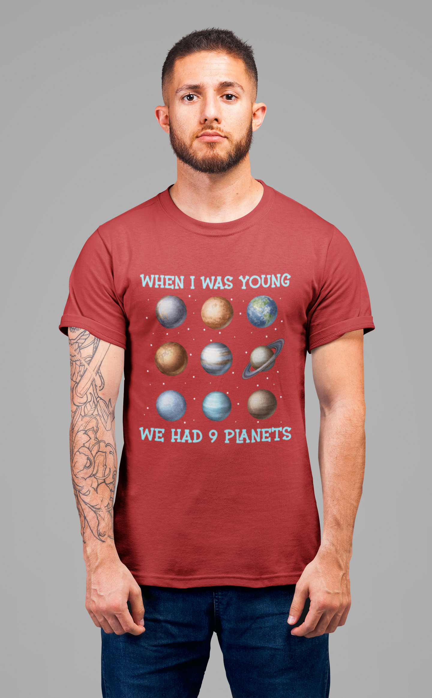 When I Was a Kid We Had 9 Planets Tshirt – Nostalgic Solar System Graphic