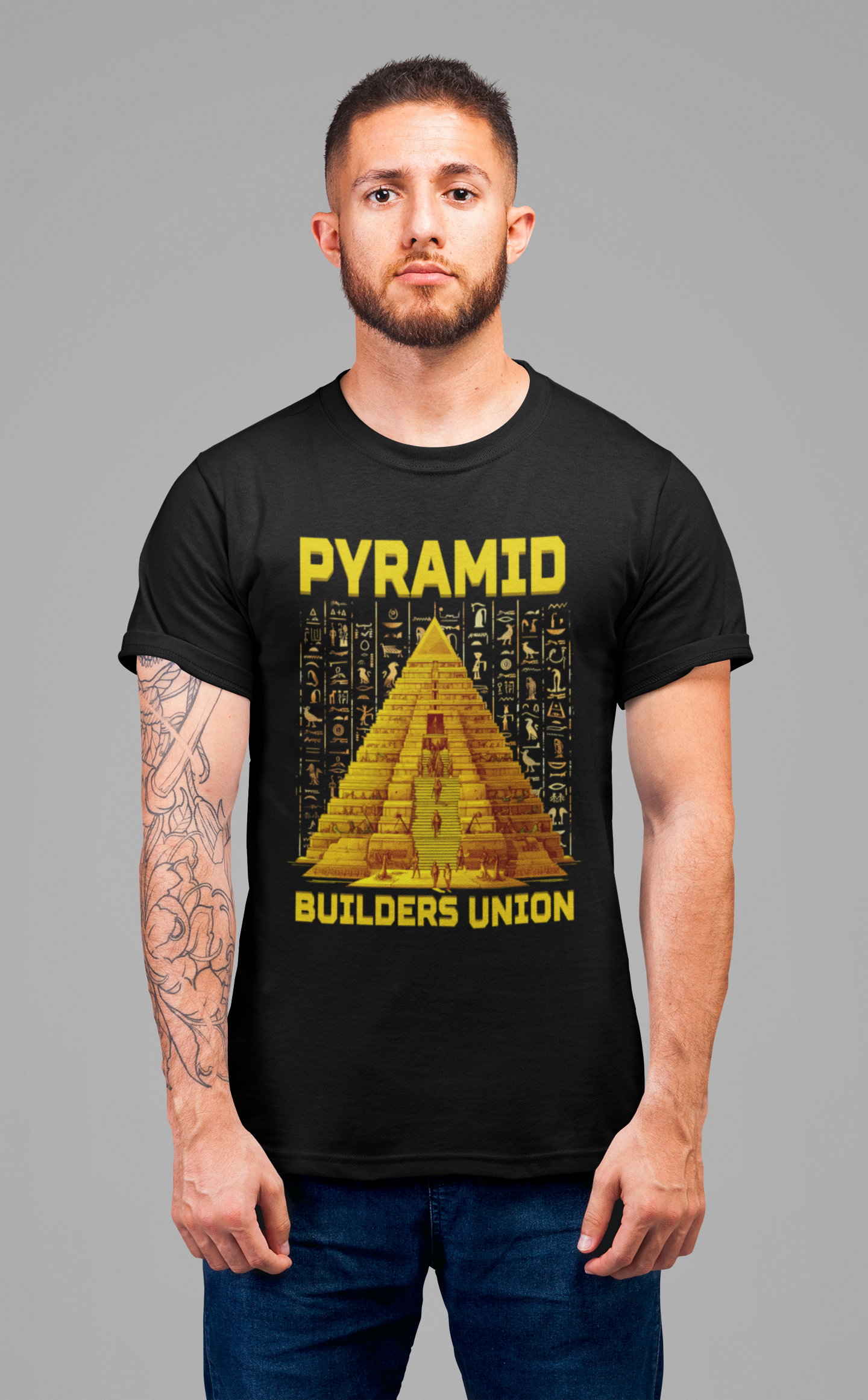 Pyramid Builders Union Tee, Ancient Worker Pride Shirt, Historical Labor Graphic, Egypt Crew Top, Stone by Stone Gift